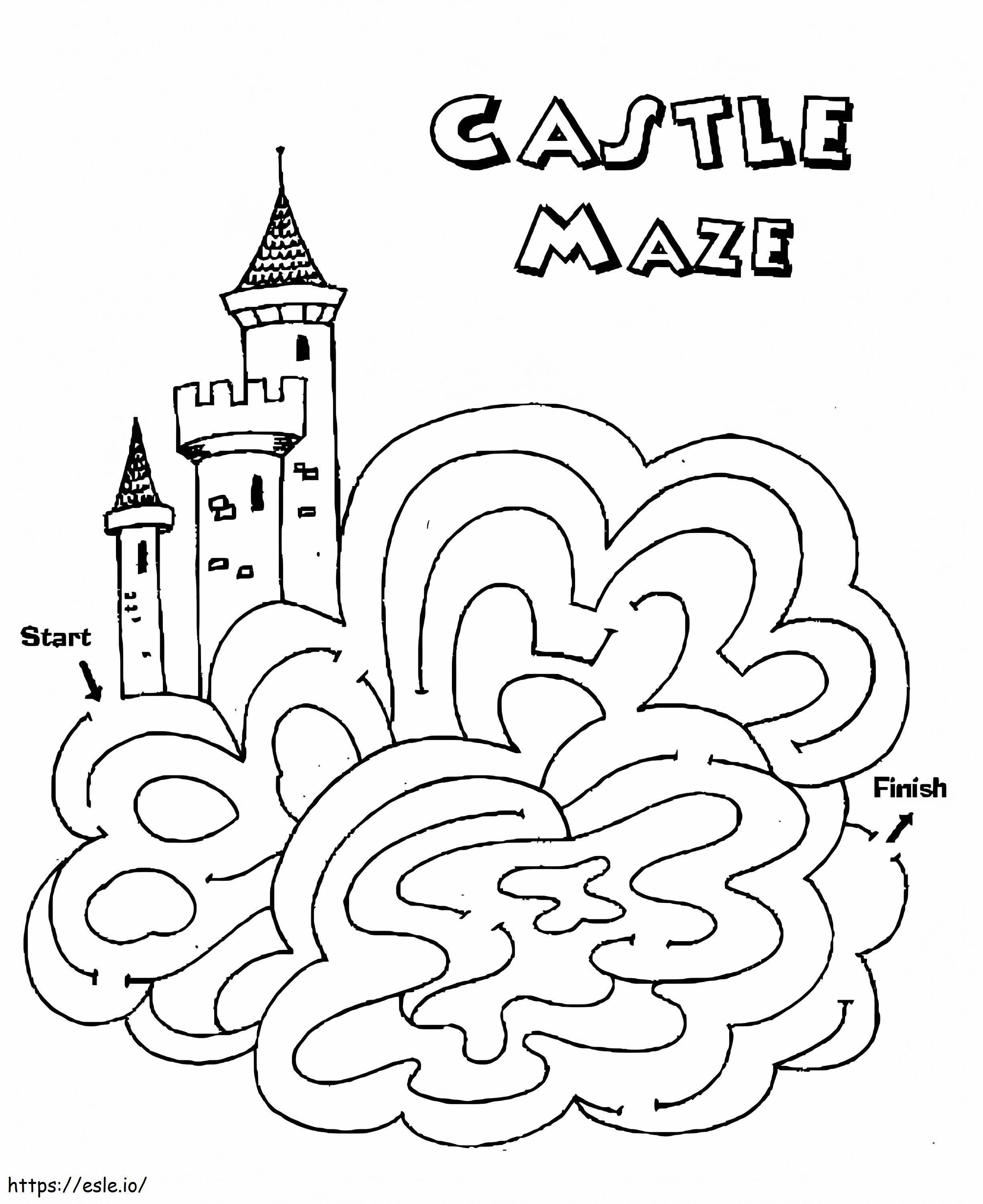 Coloriage Labyrinthe du château à imprimer dessin