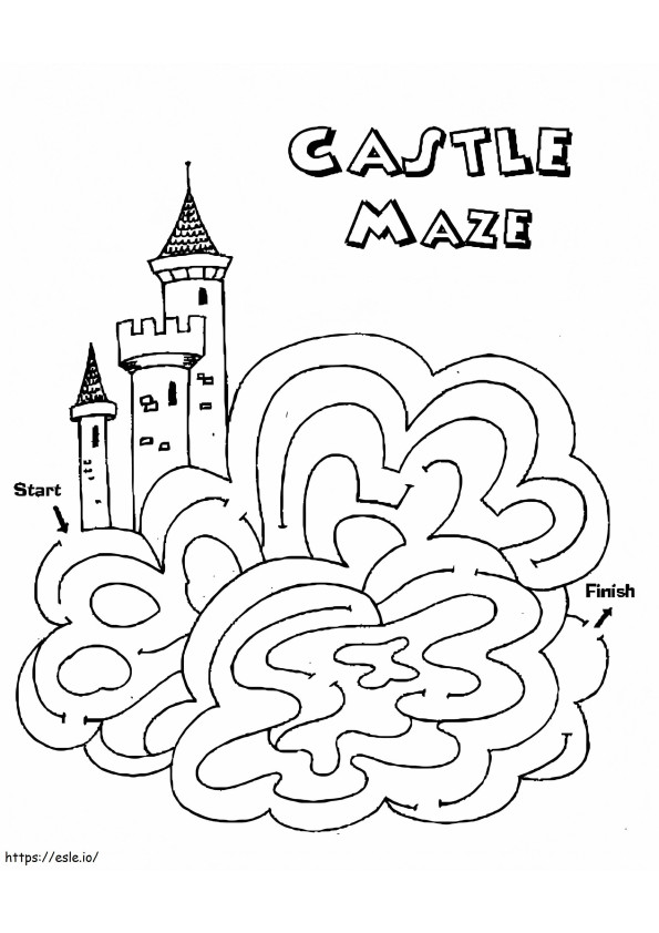 Coloriage Labyrinthe du château à imprimer dessin