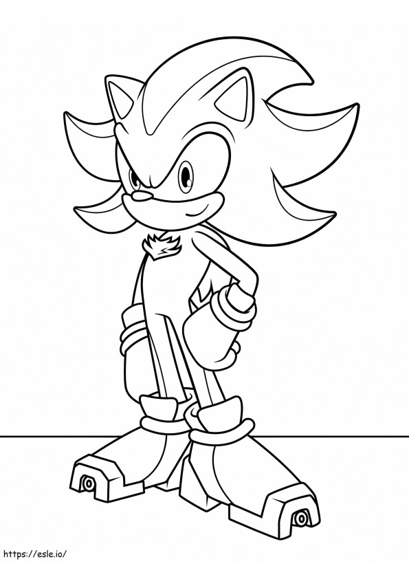 Smiling Shadow The Hedgehog coloring page