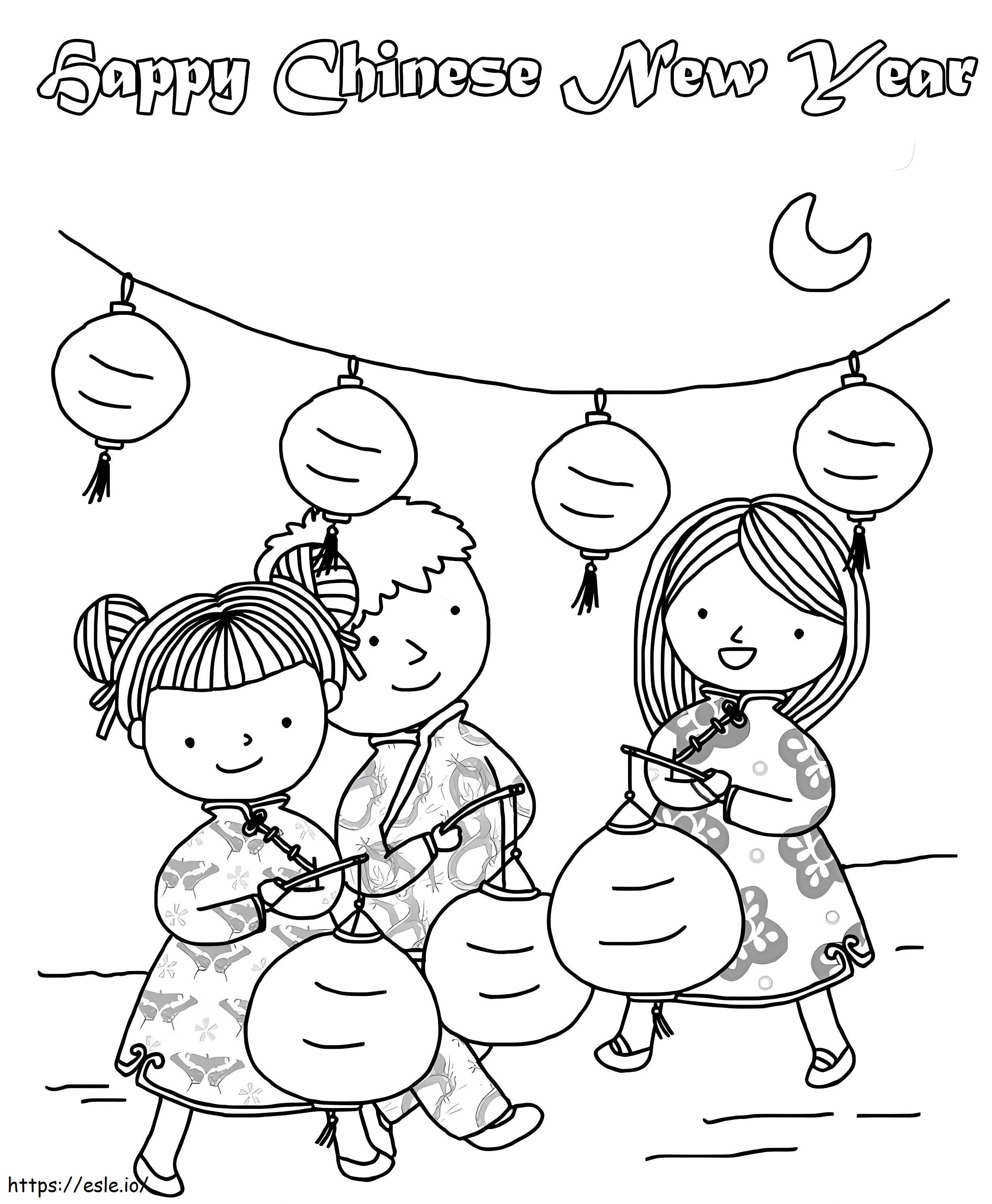 Coloriage Nouvel An chinois 4 à imprimer dessin