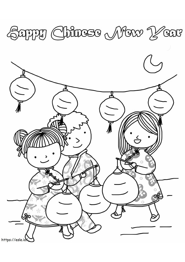 Coloriage Nouvel An chinois 4 à imprimer dessin