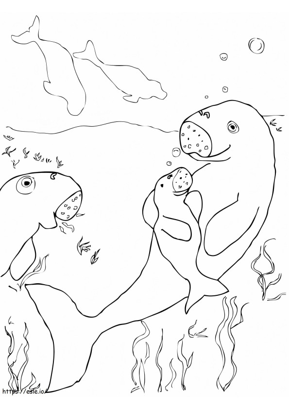 Dugong și prunc de colorat