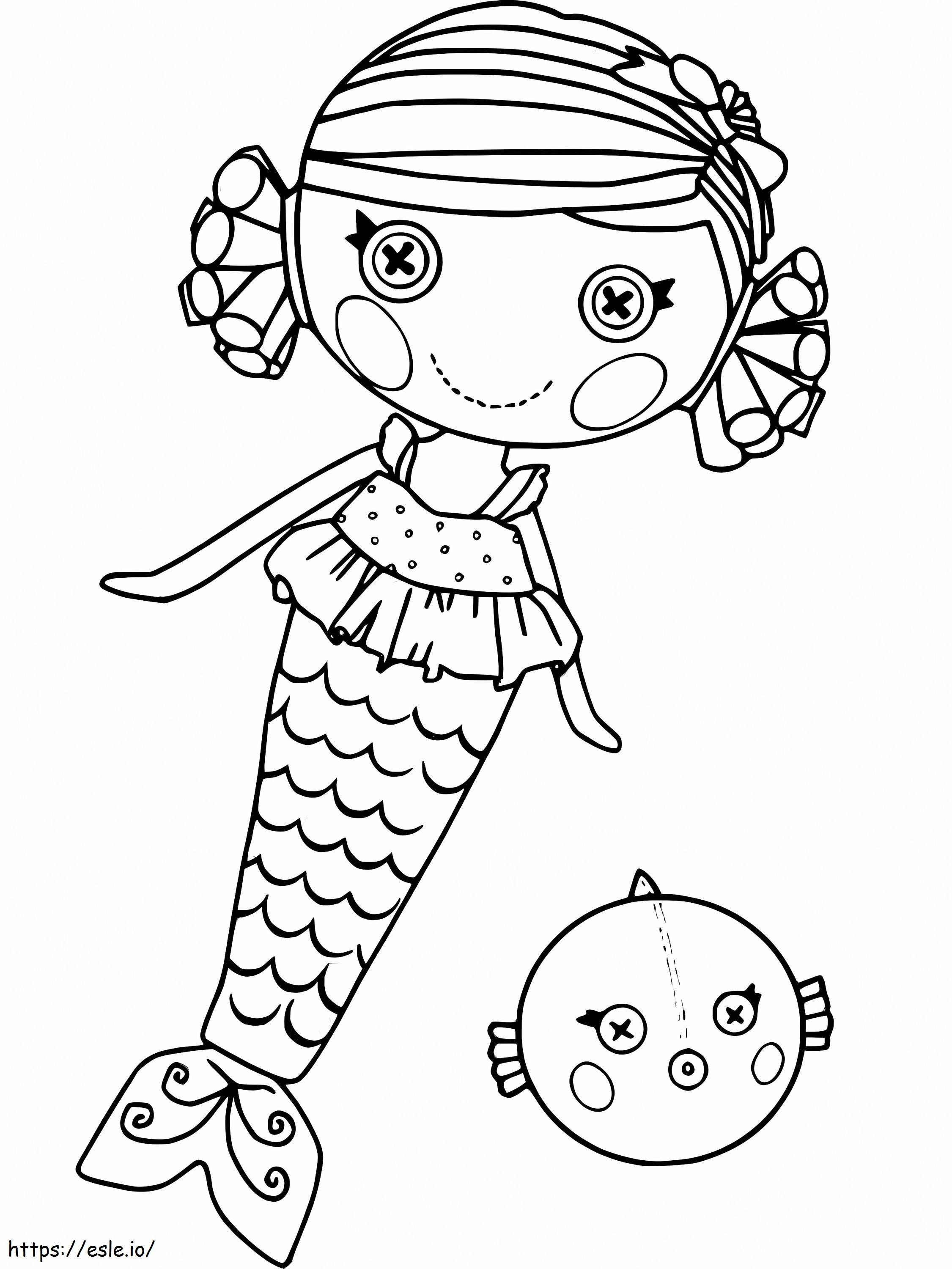 Lalaloopsy The Mermaid And The Puffer Fish coloring page