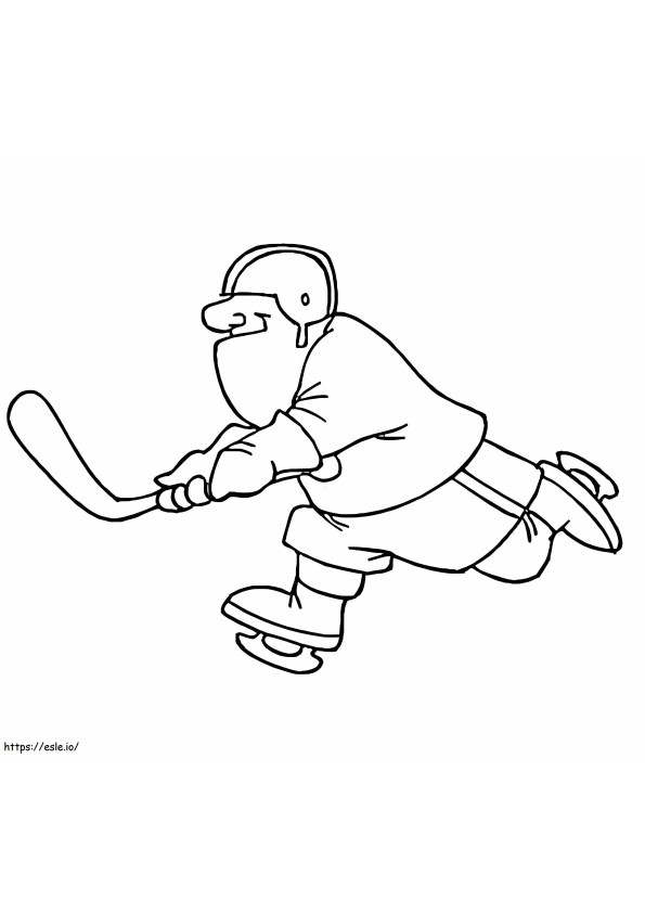 Jogador de hockey para colorir