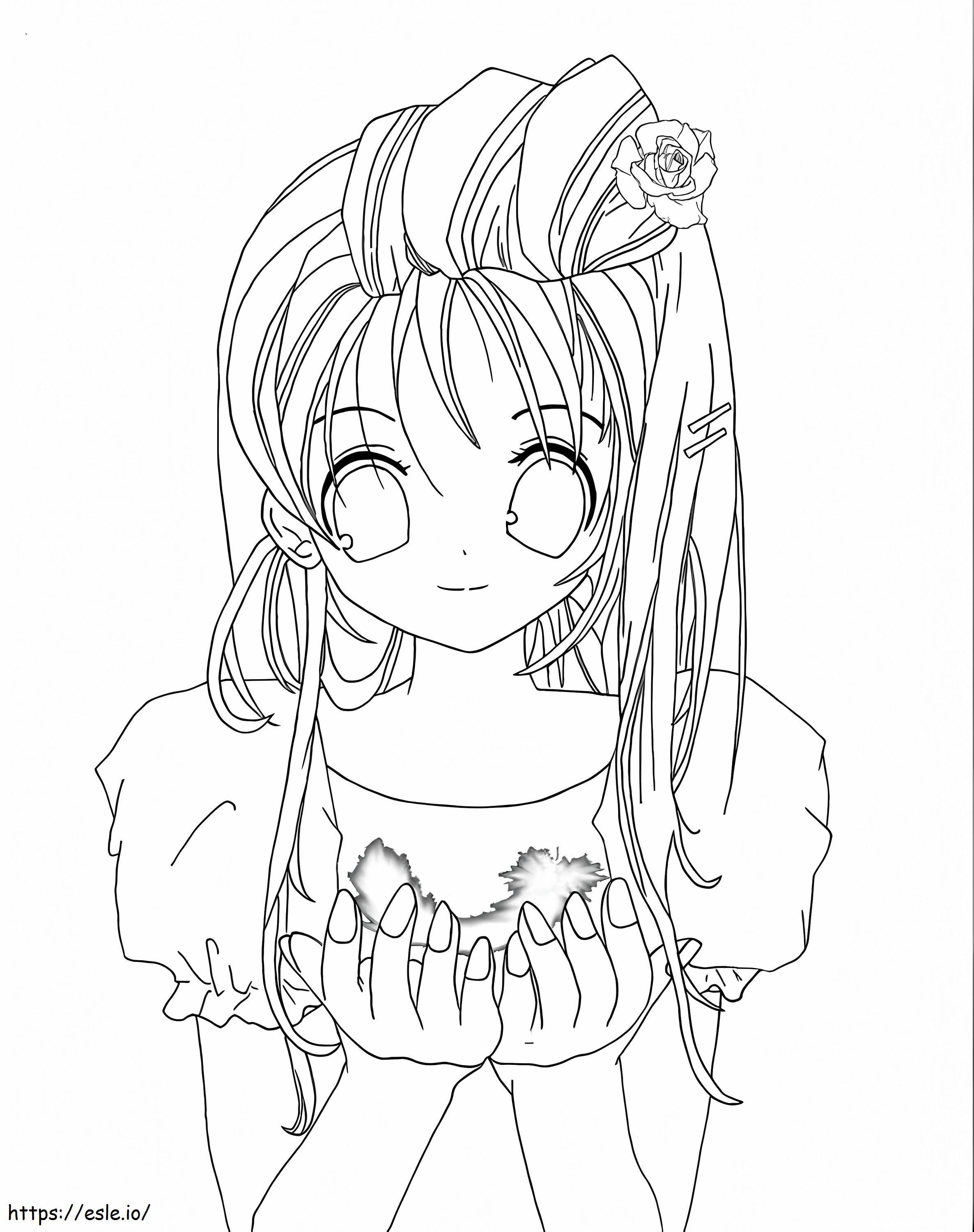 Manga Beautiful Girl 3 coloring page