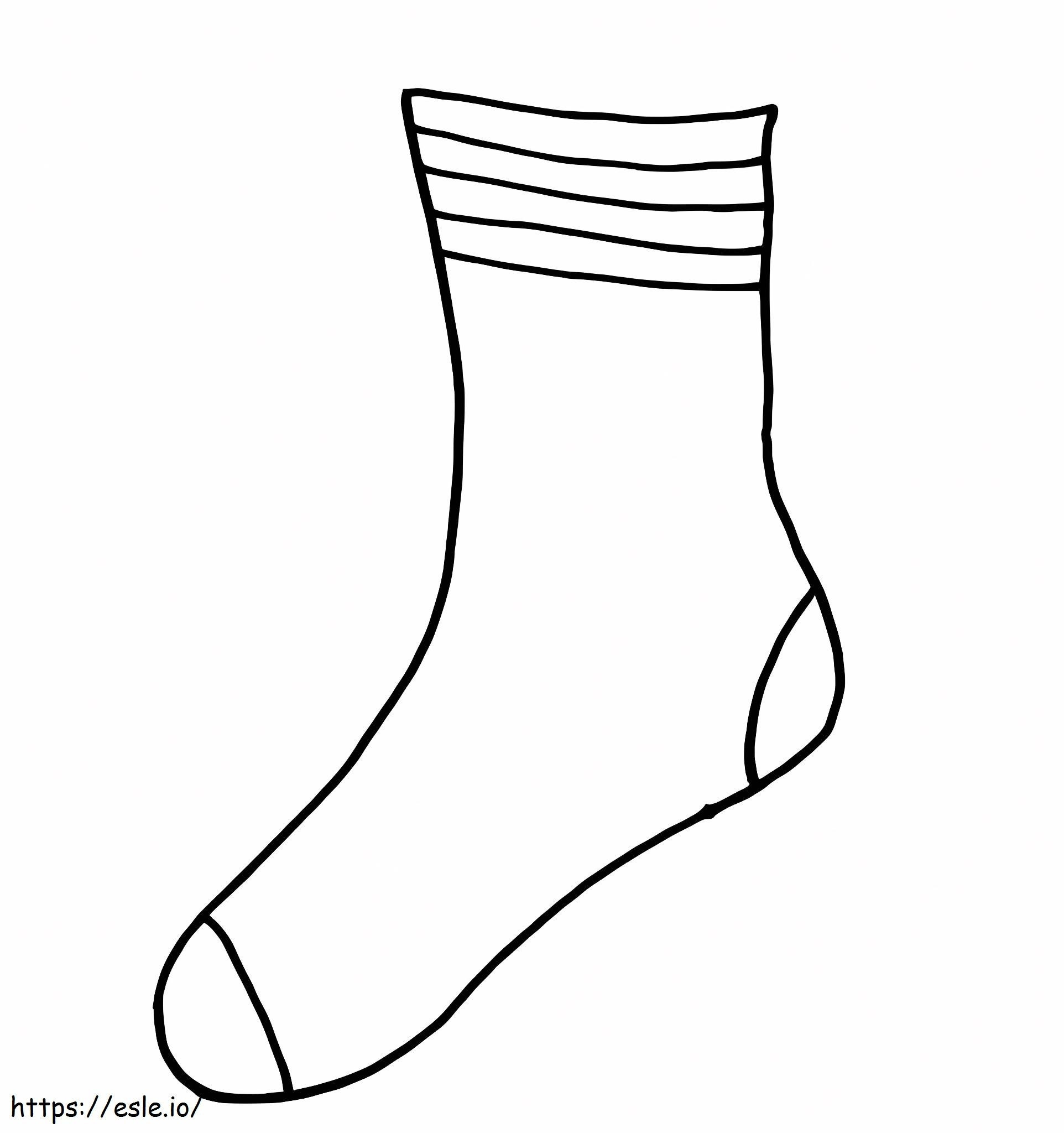 Easy Sock coloring page