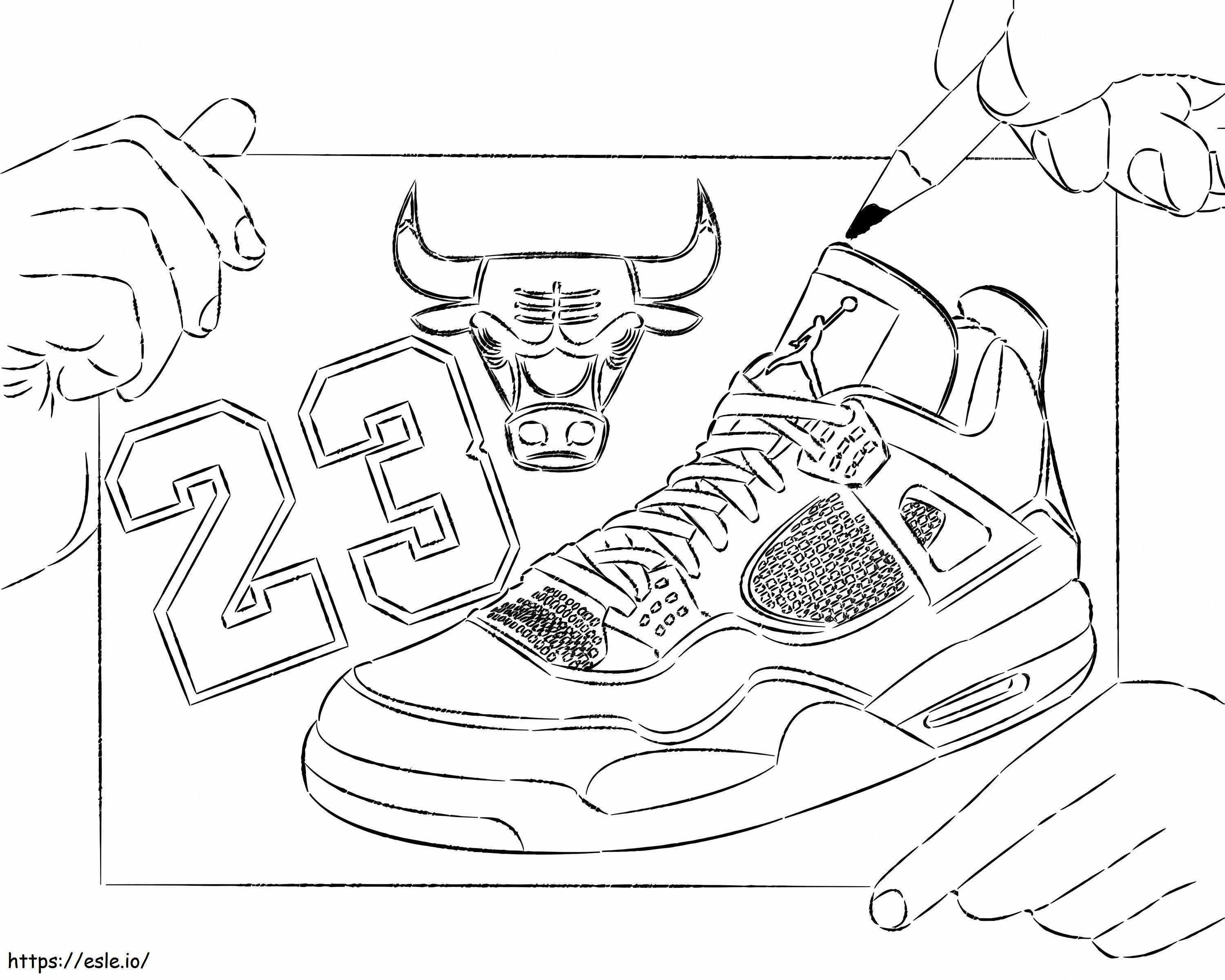 Coloriage Chaussures Jordan à imprimer dessin