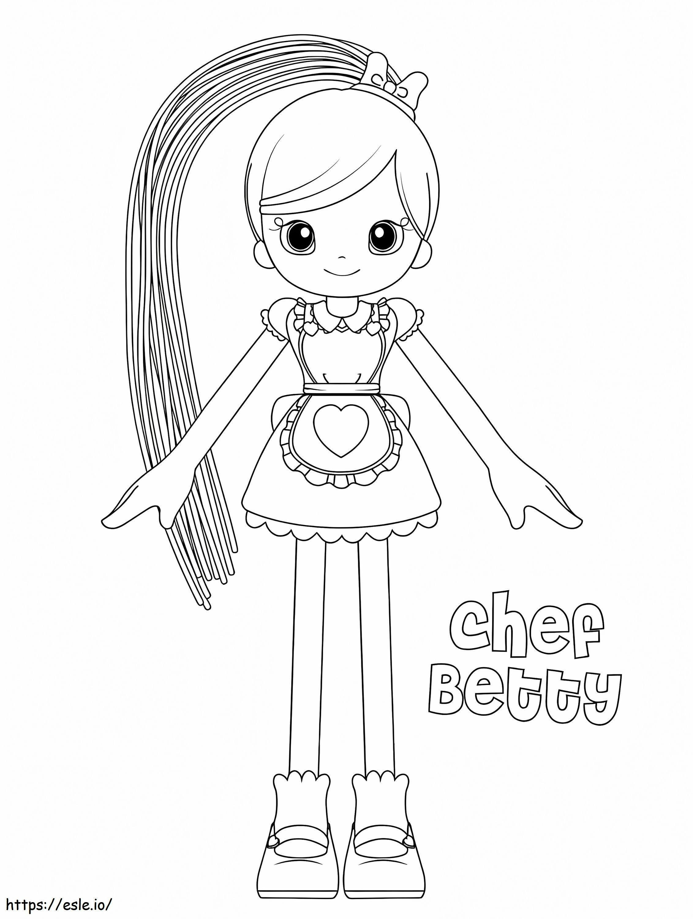 Chef Betty coloring page