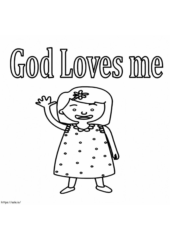 God Loves Me To Print coloring page