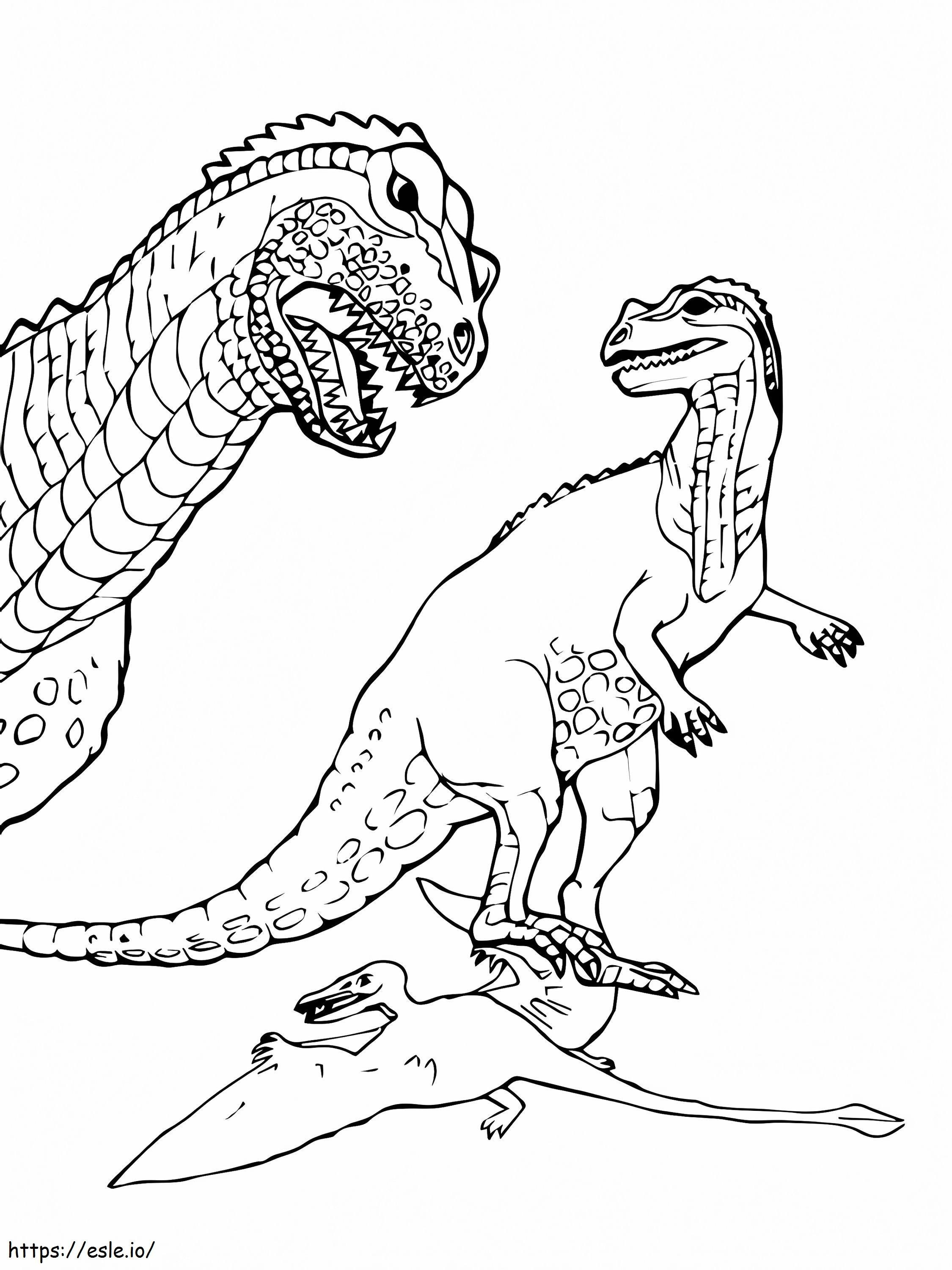 Dinozaury Saurischian kolorowanka