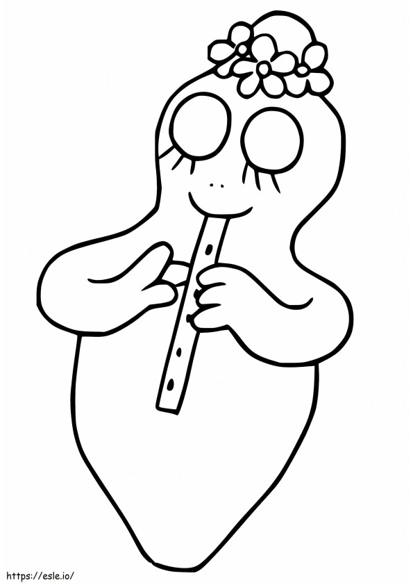 Barbalala suona il flauto da colorare