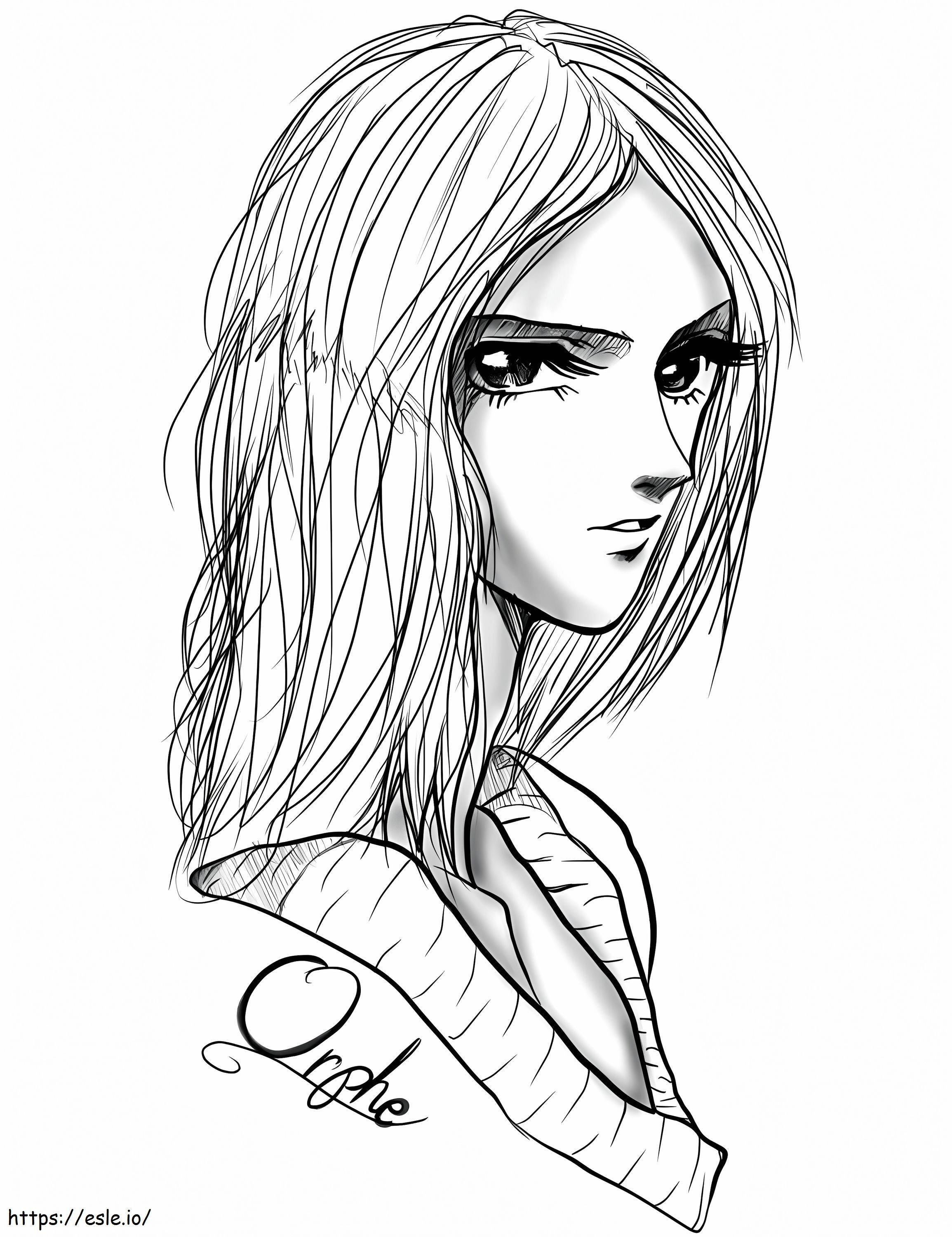 Orphe Anime Girl coloring page
