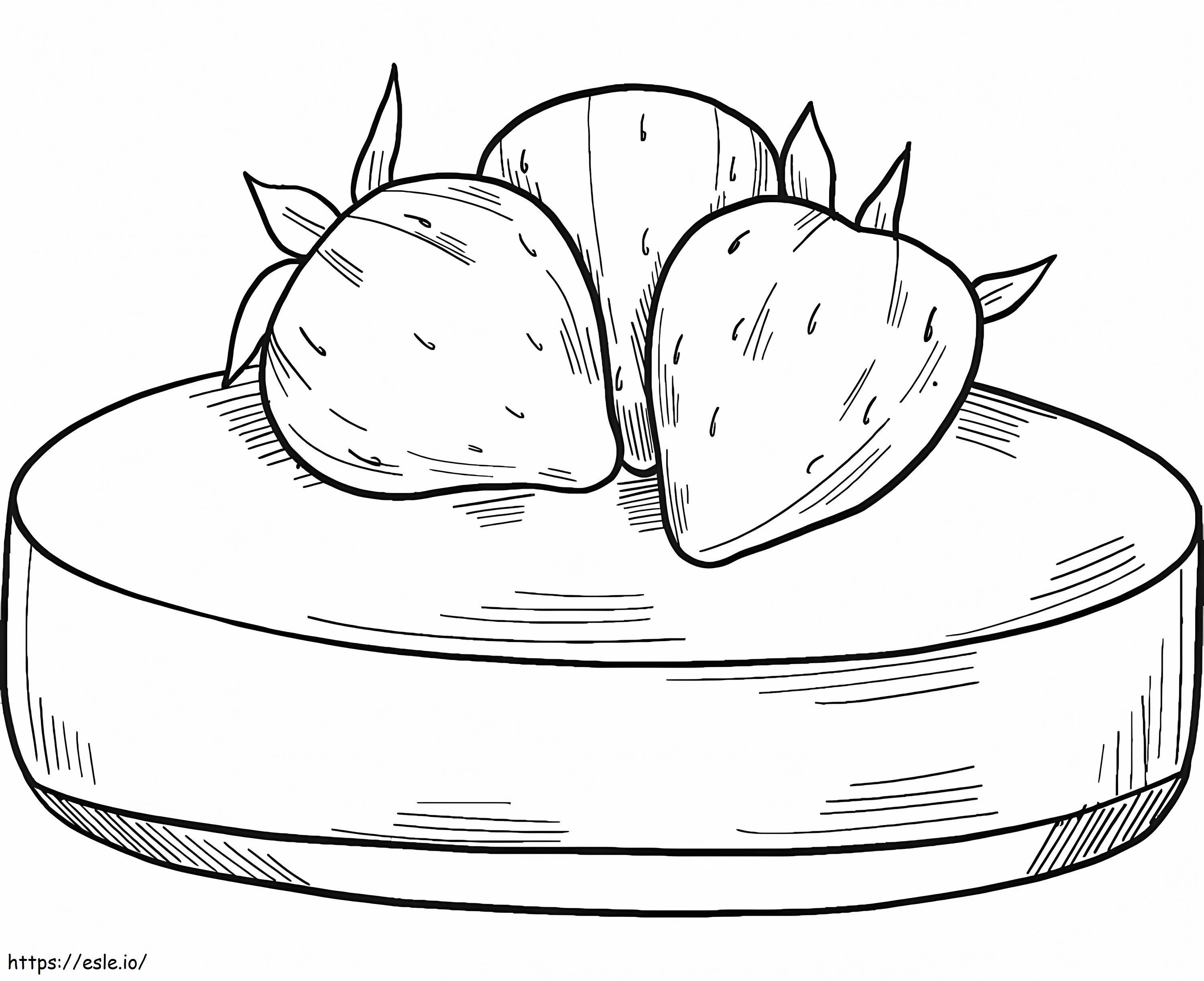 Strawberry Cake For Kid coloring page