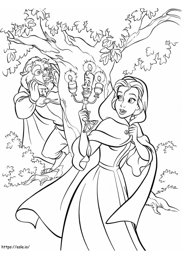 1560583418 Bella And Lumiere A4 coloring page