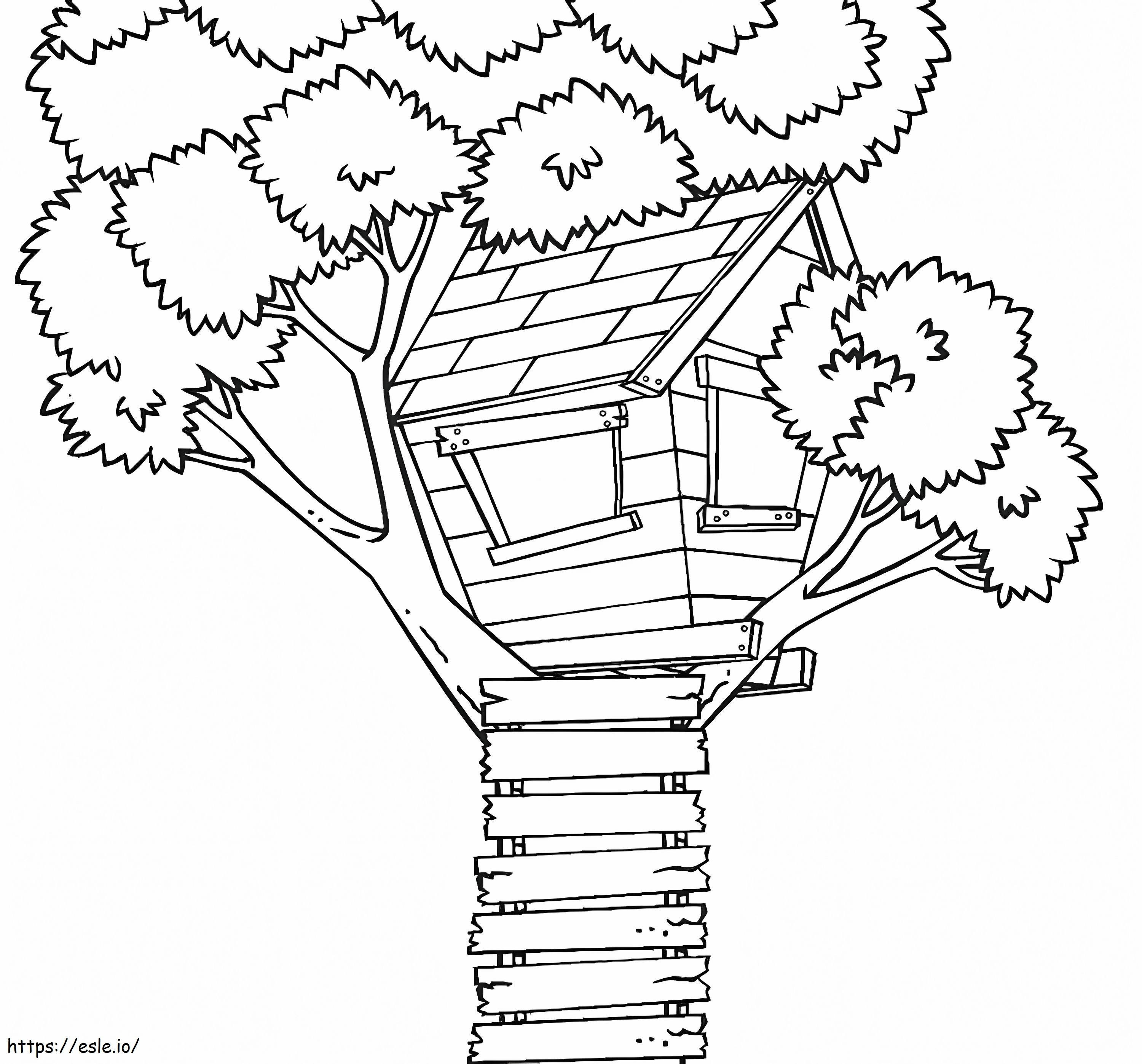 Coloriage Cabane dans les arbres 7 à imprimer dessin