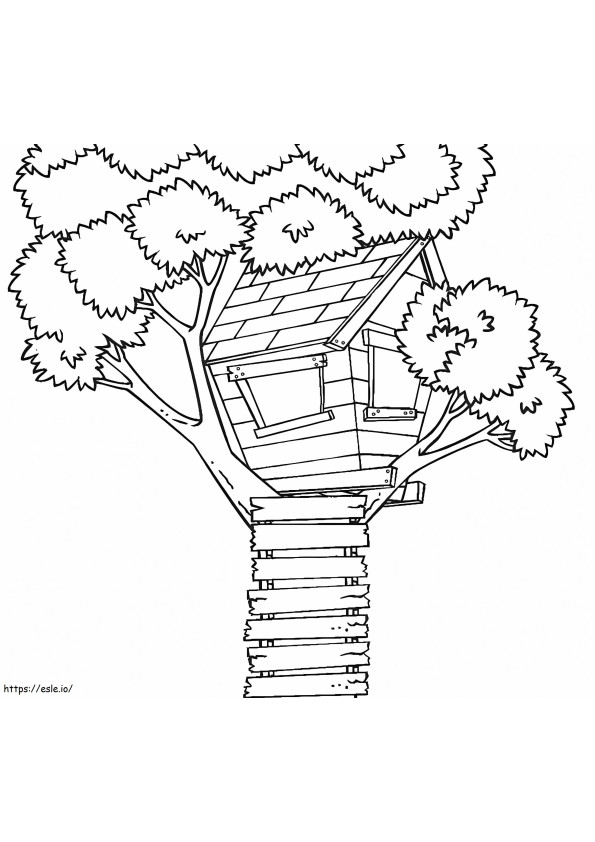 Coloriage Cabane dans les arbres 7 à imprimer dessin