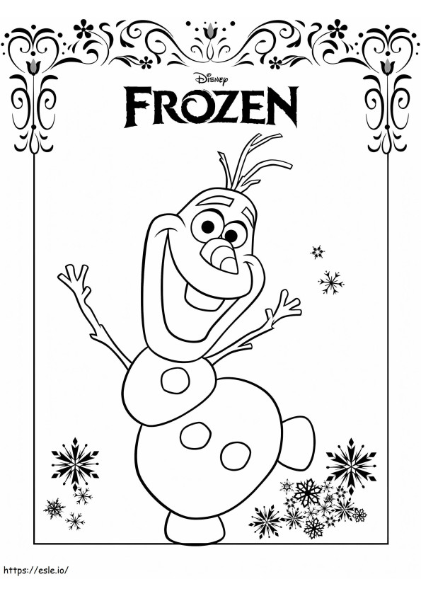 Olaf uit Frozen kleurplaat