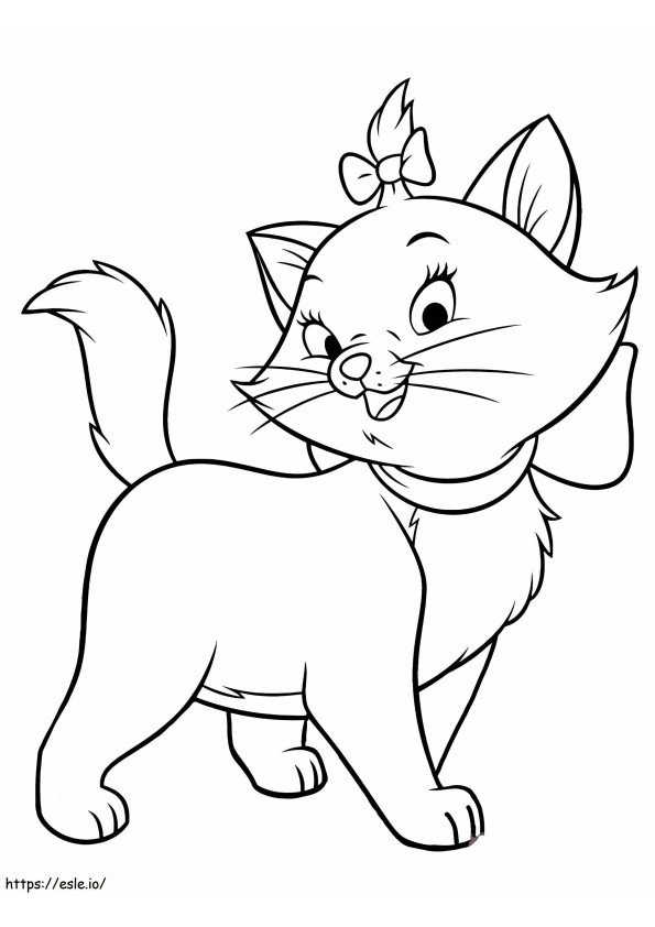 Coloriage Schéma de coloriage du chat Marie à imprimer dessin