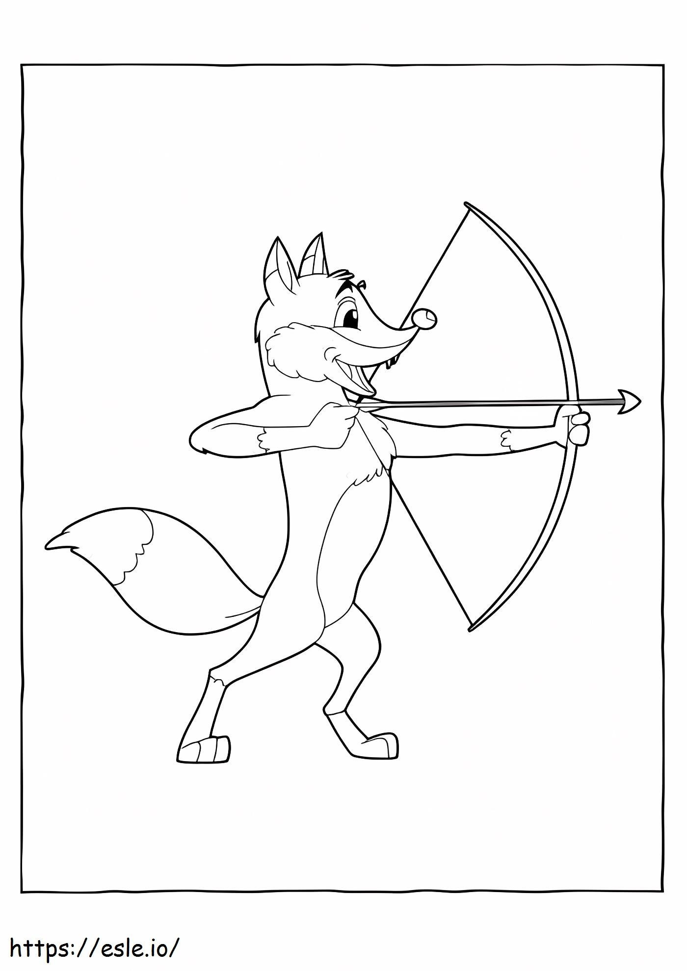 Fox-Bogenschießen ausmalbilder