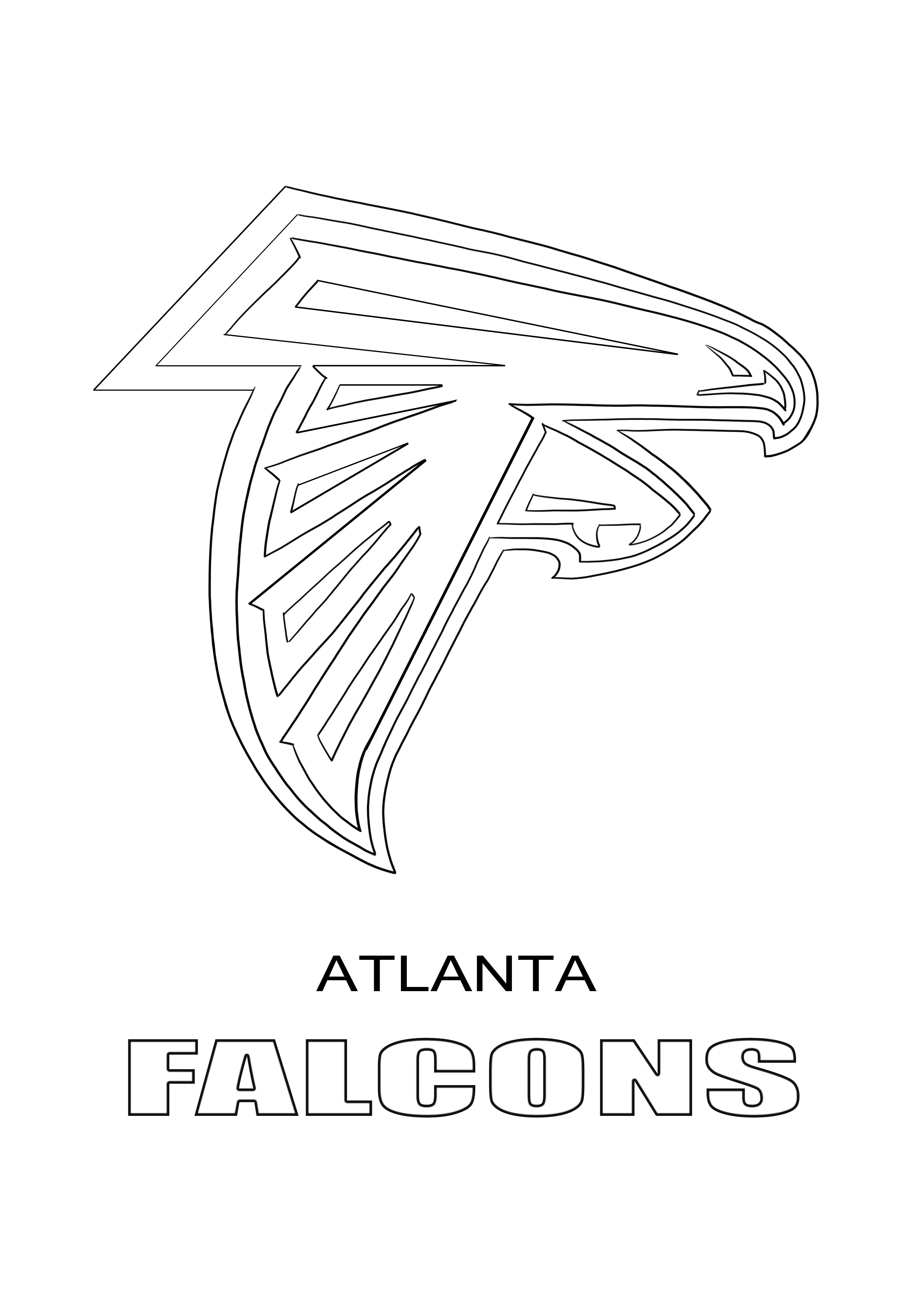 Atlanta Falcons-logo kleuren en gratis downloaden kleurplaat
