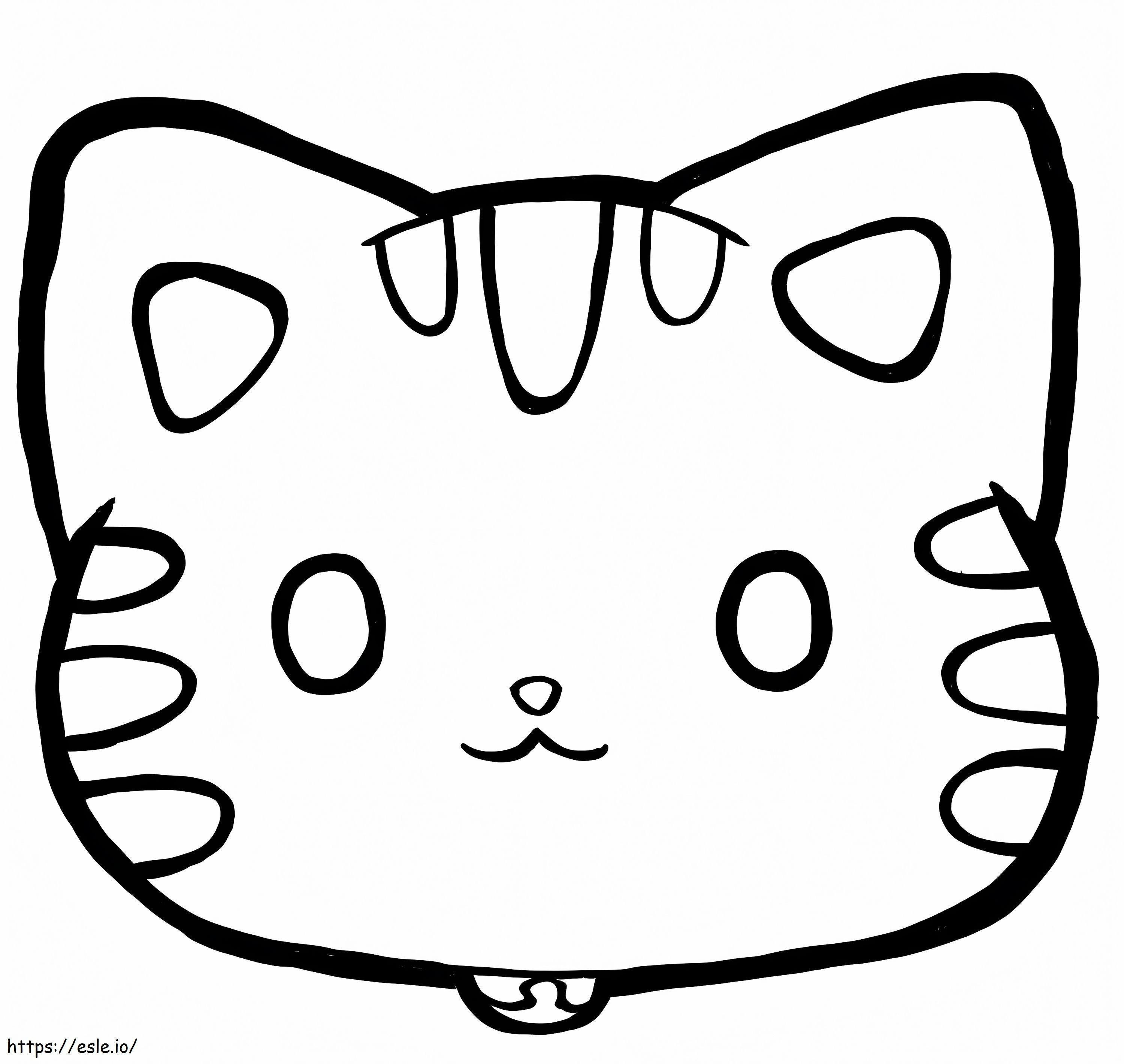 Față drăguță de pisică de colorat