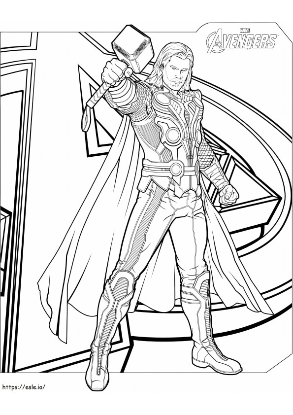 Thor De Vingador para colorir