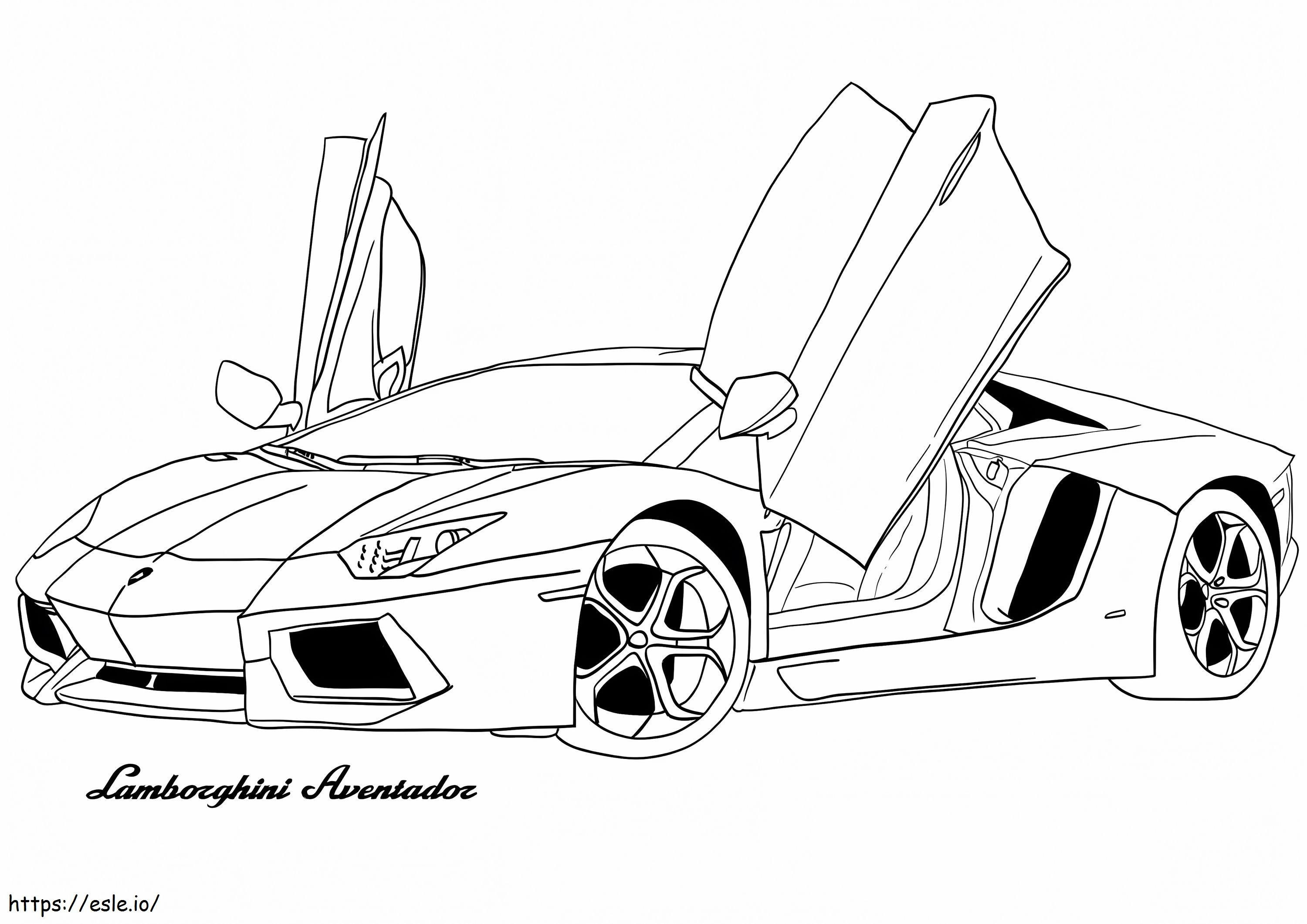 Coloriage Lamborghini Aventador à imprimer dessin