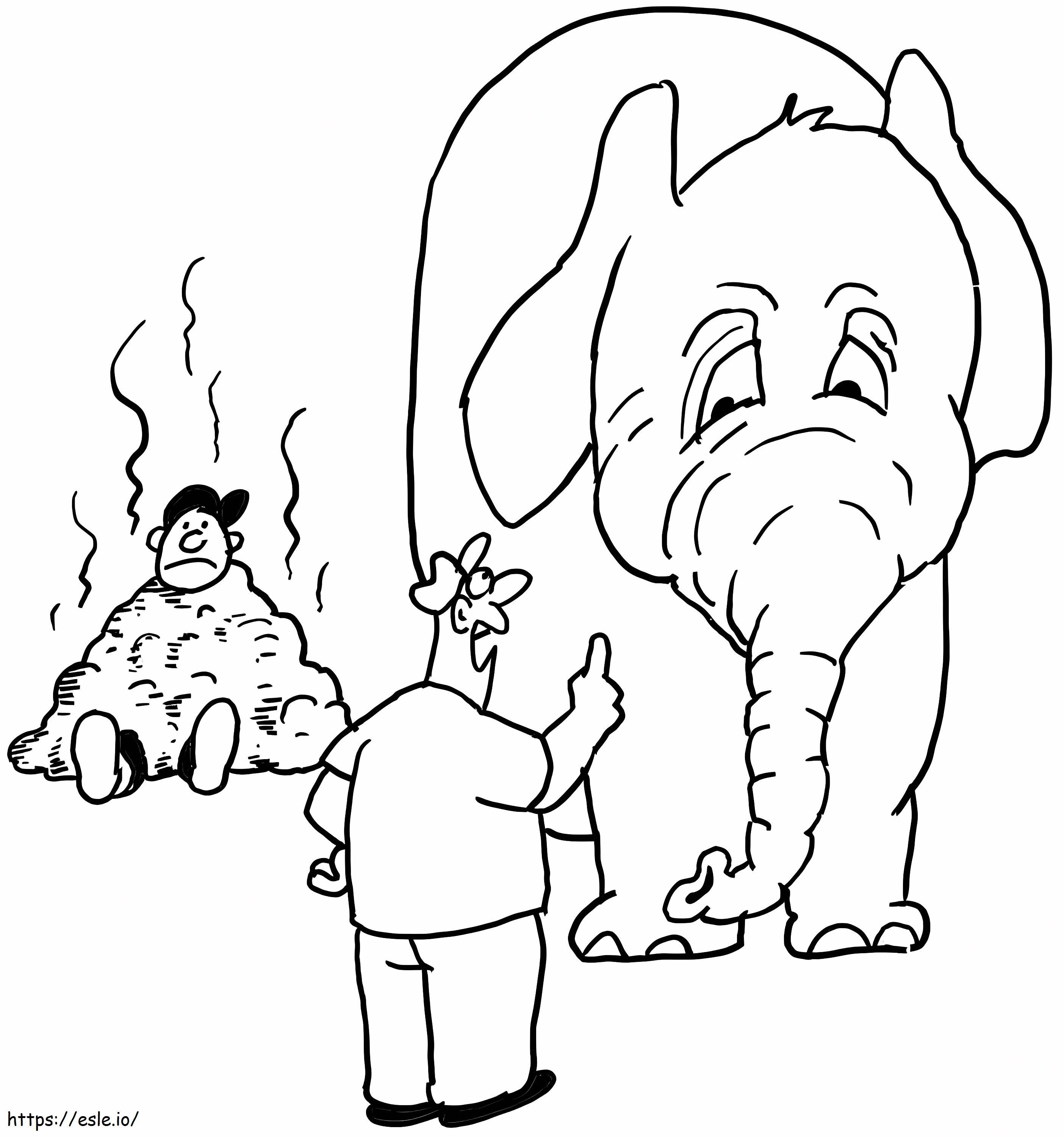 Elephant With A Big Shit coloring page