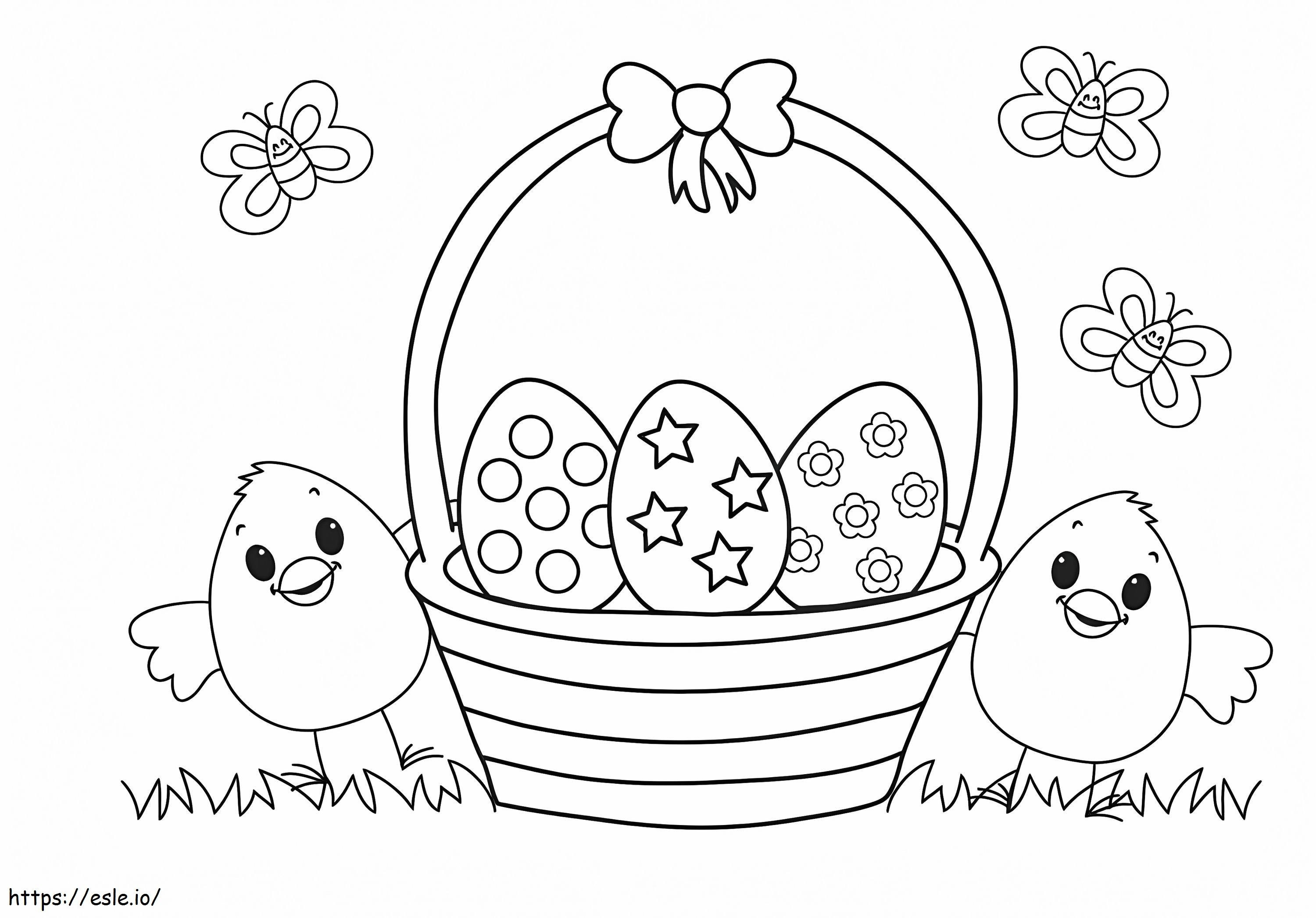 Cute Easter Basket coloring page