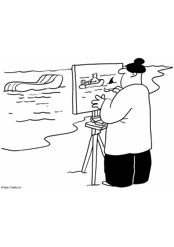 Artist Drawing Sea