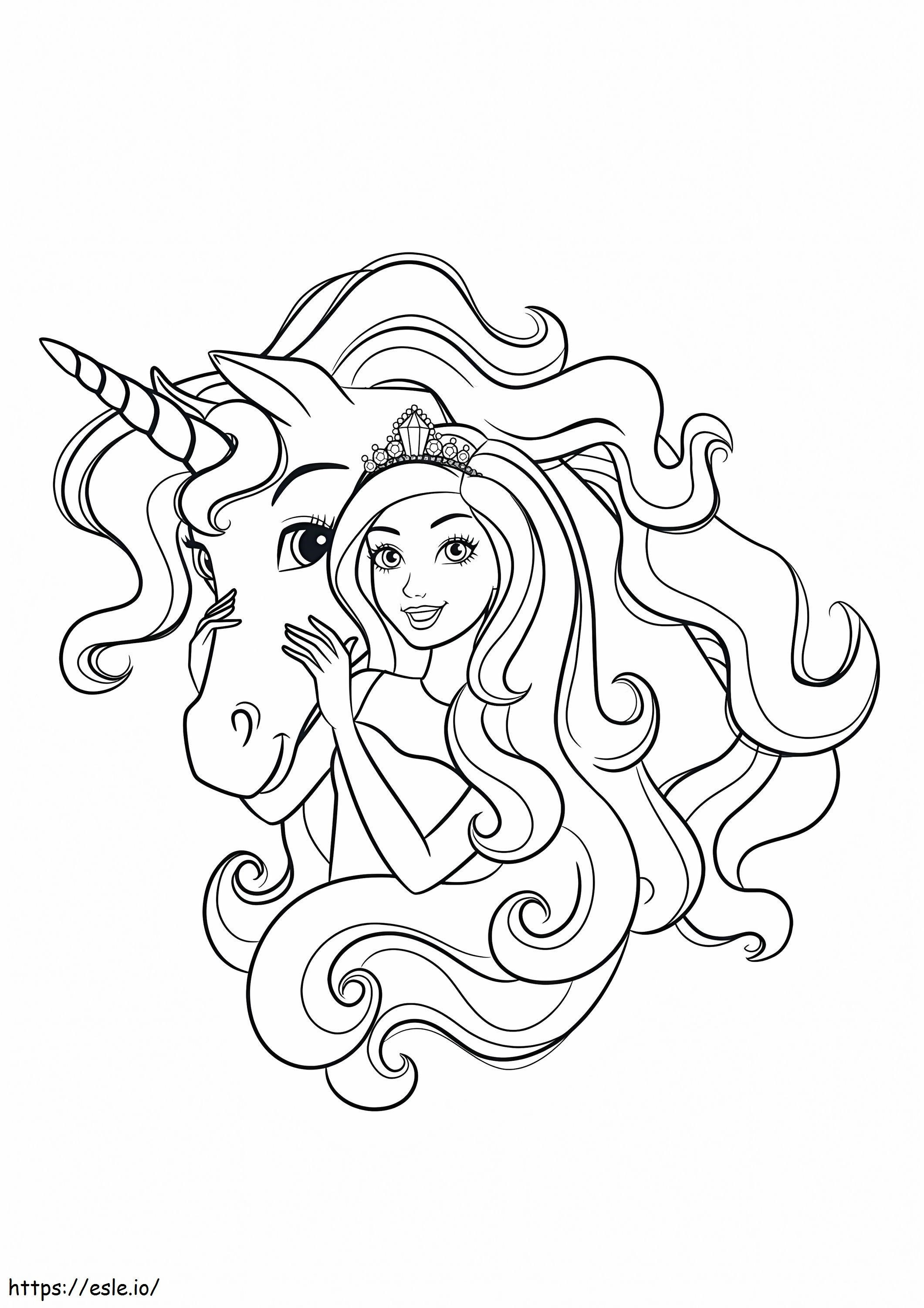 Barbie And The Winged Unicorn 724X1024 coloring page