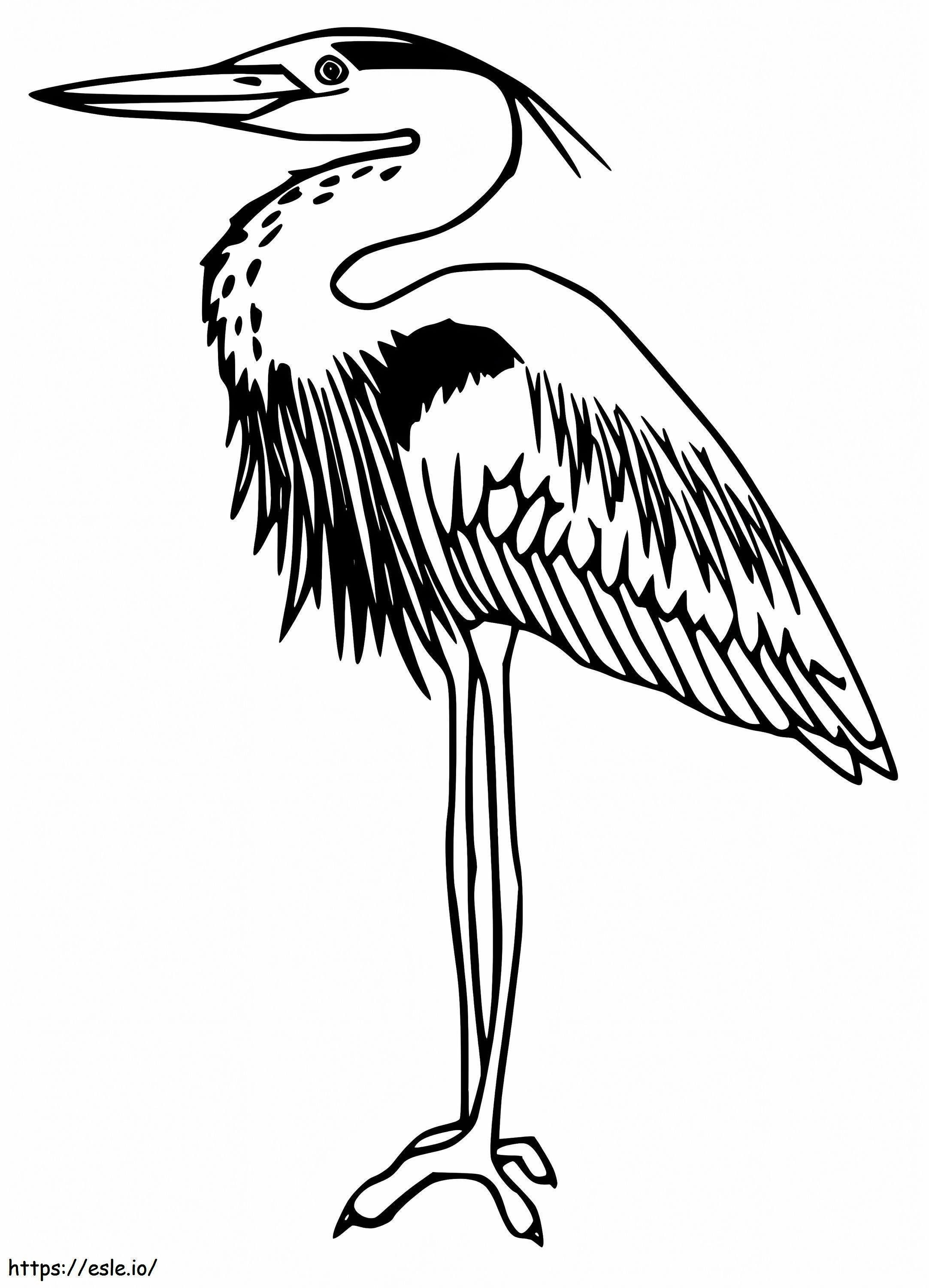 Free Heron coloring page