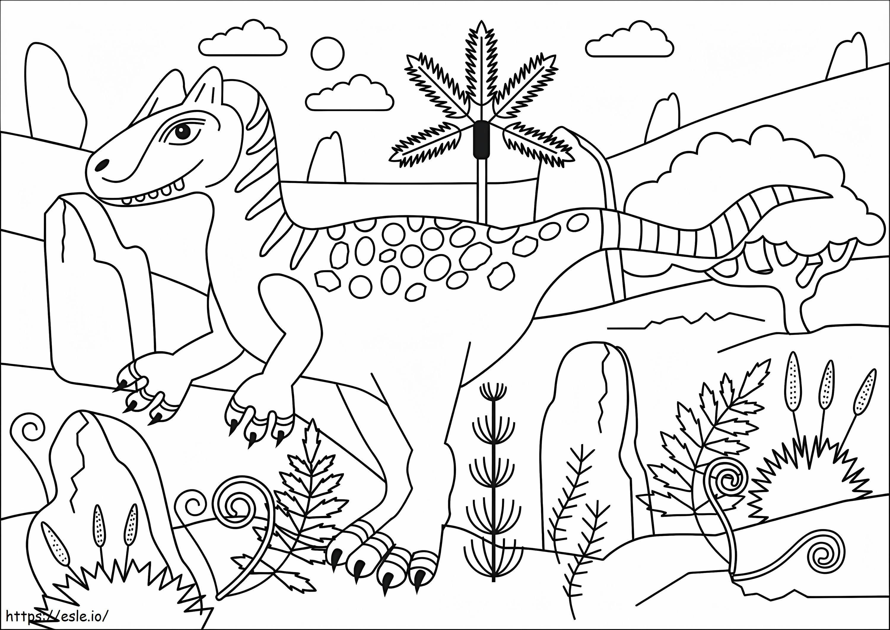 Coloriage Dinosaure allosaure à imprimer dessin