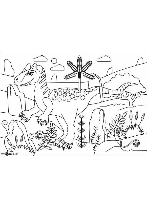 アロサウルス恐竜 ぬりえ - 塗り絵