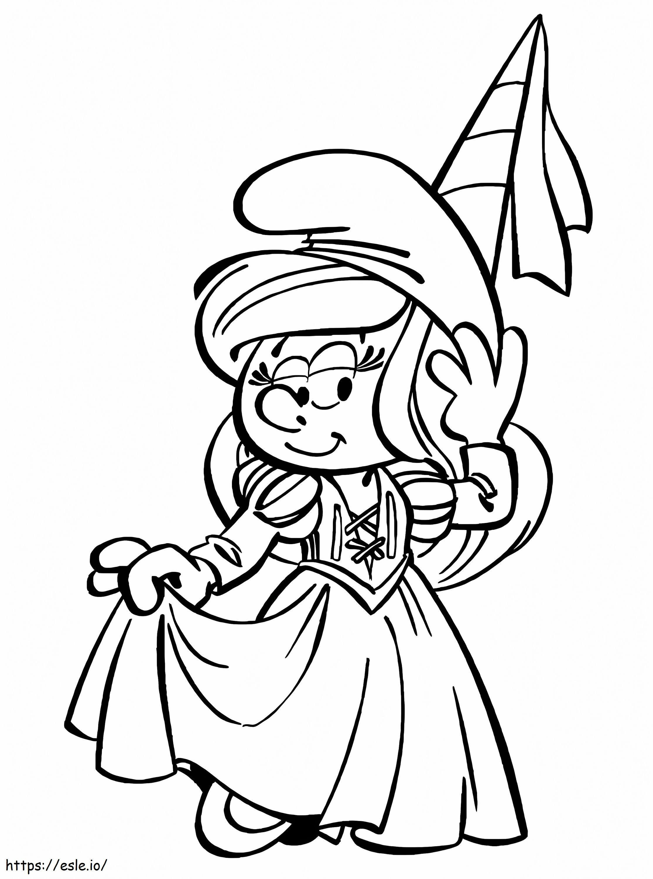 Princesa Smurfette para colorir