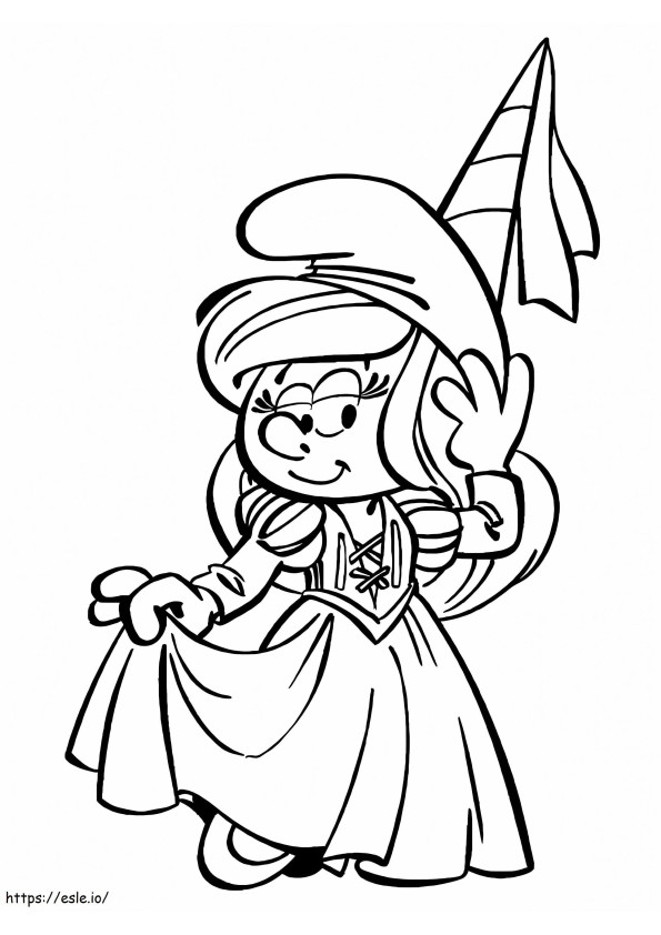 Princess Smurfette coloring page