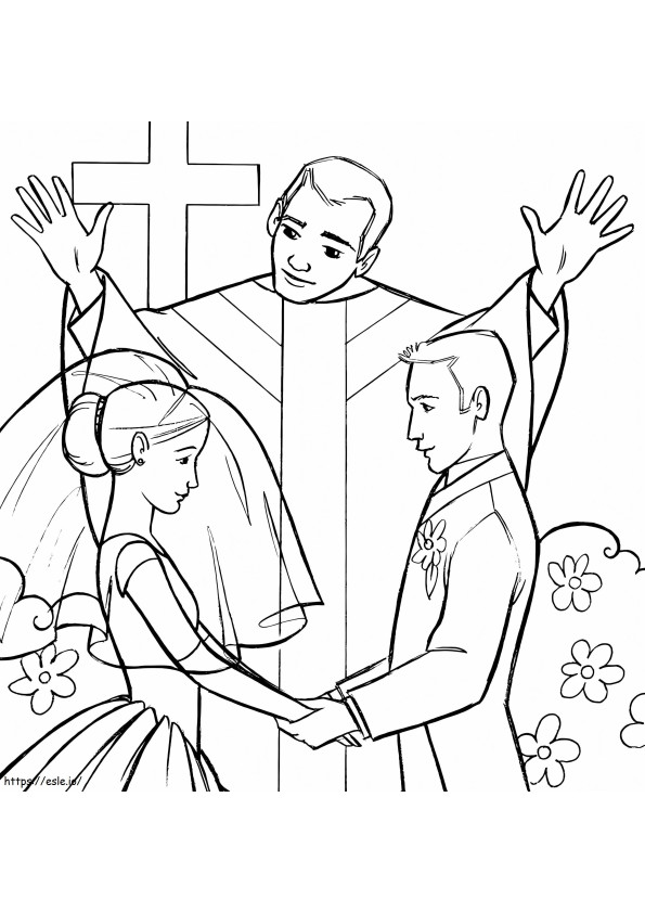 Sacrament van het huwelijk kleurplaat