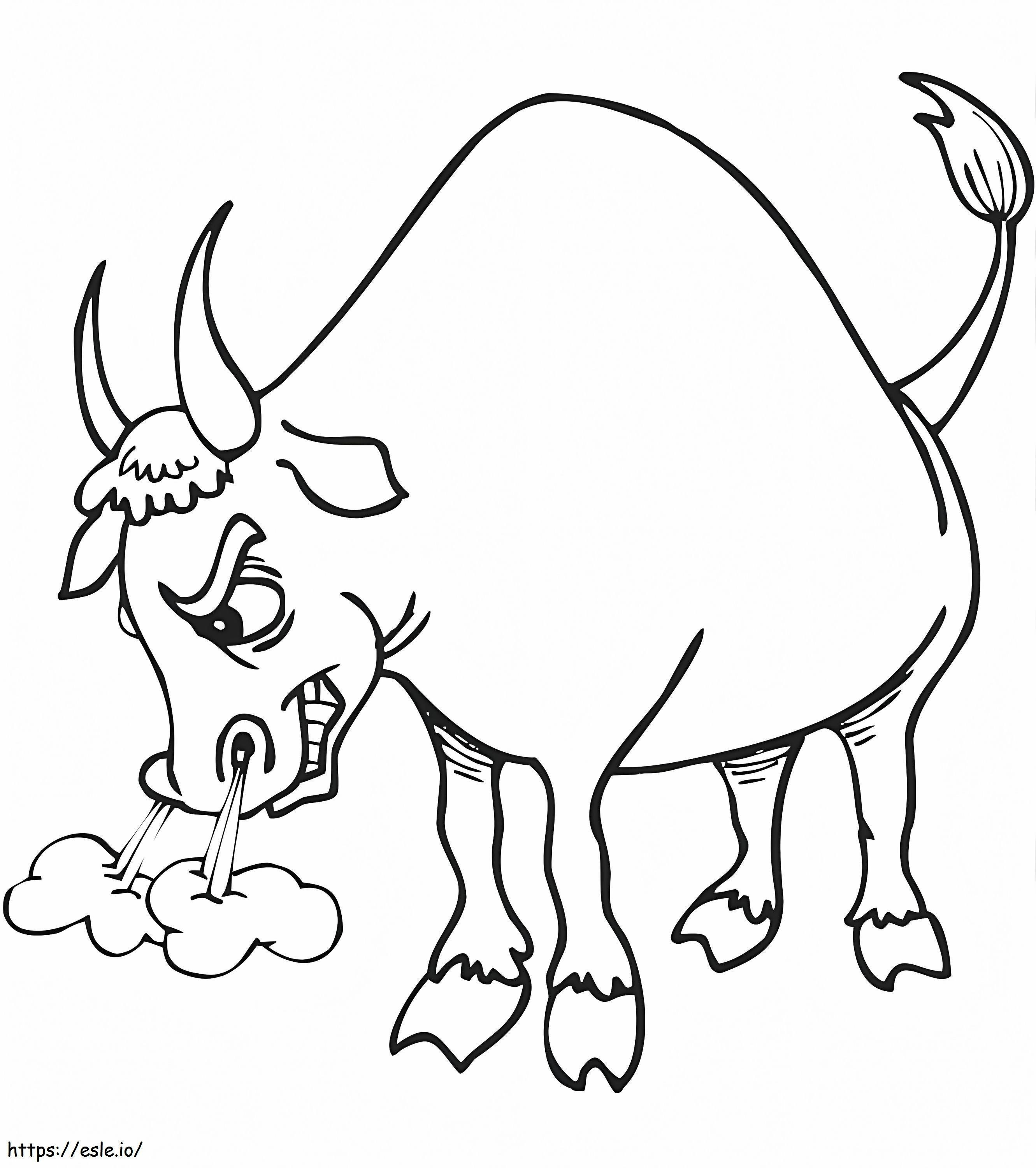 Free Angry Bull coloring page