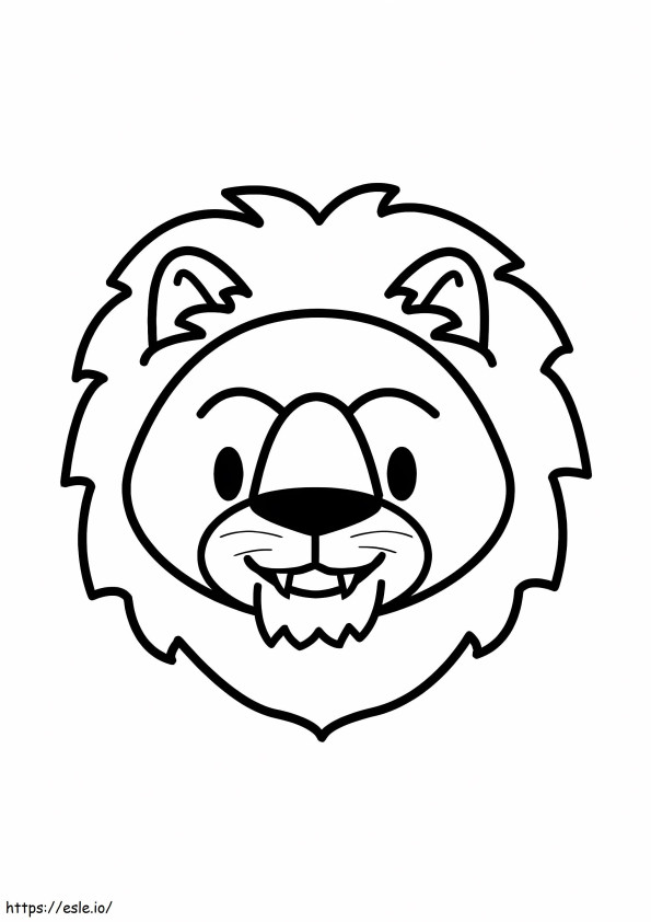 Coloriage Visage de lion mignon à imprimer dessin