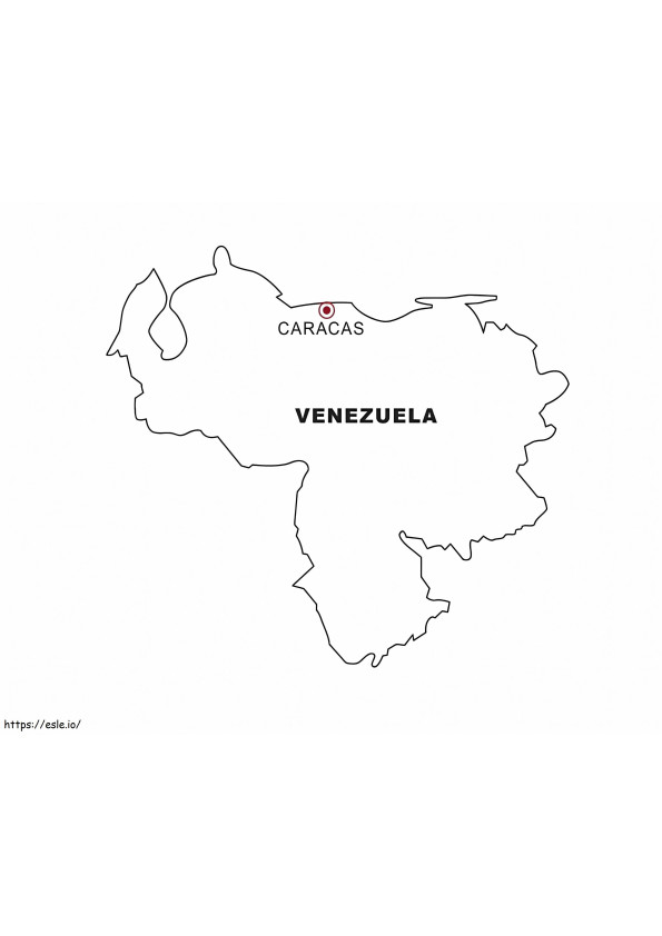 Tulostettava Venezuelan HD-kartta väritystä varten värityskuva