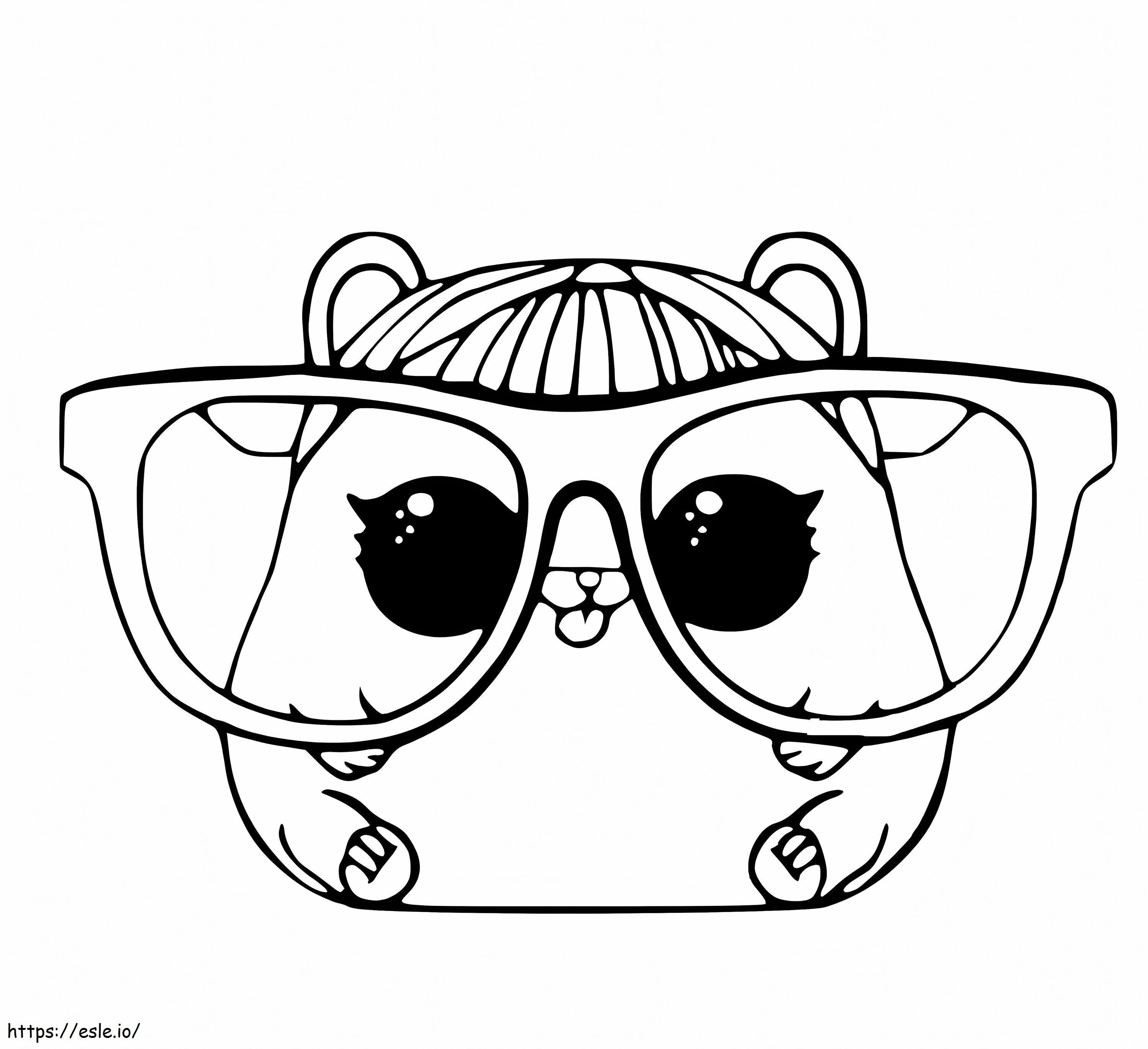 Hamster com óculos para colorir