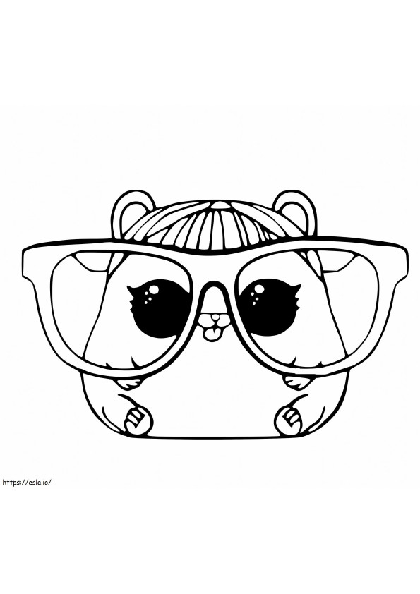 Hamster With Glasses coloring page