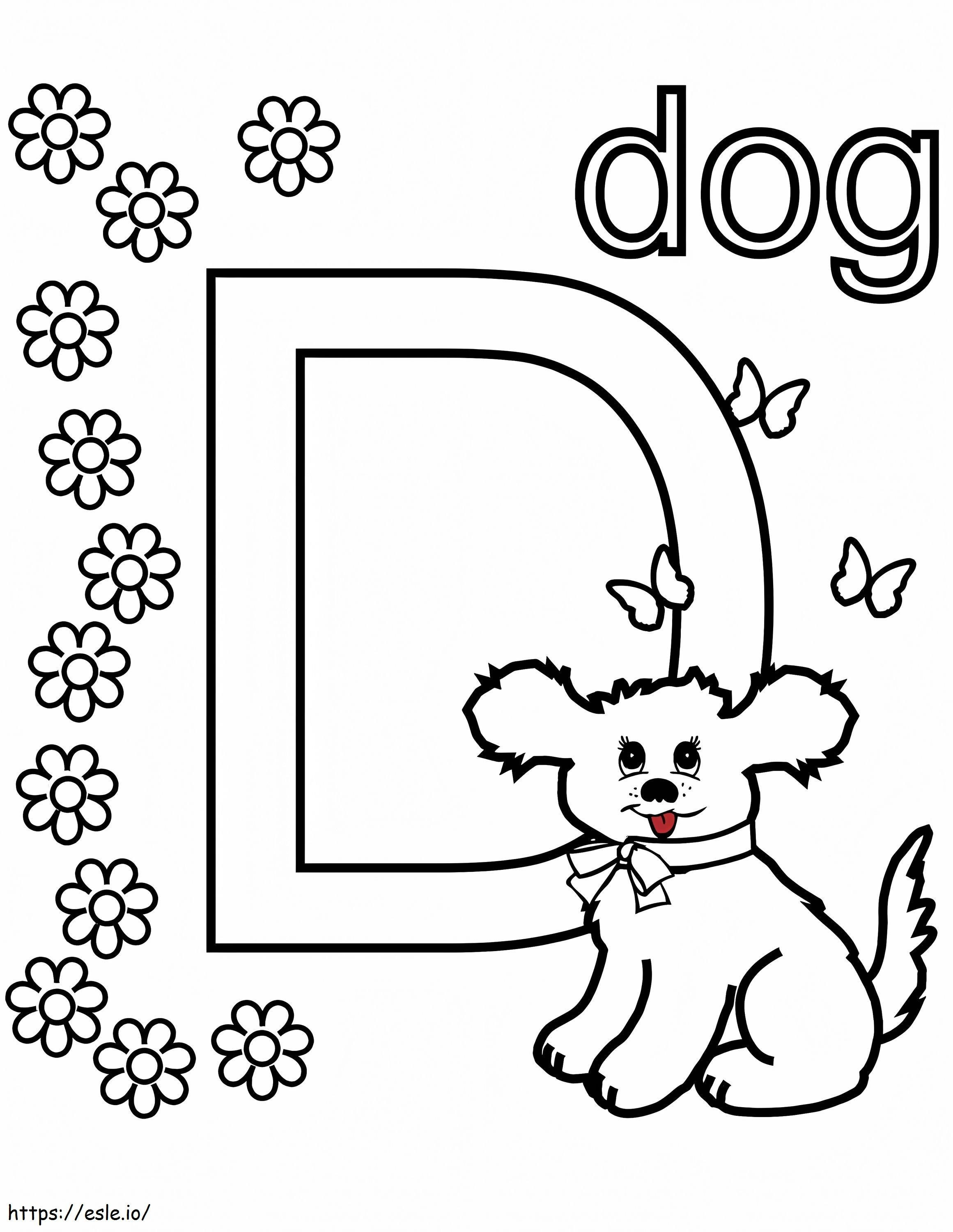 Hundebuchstabe D 1 ausmalbilder