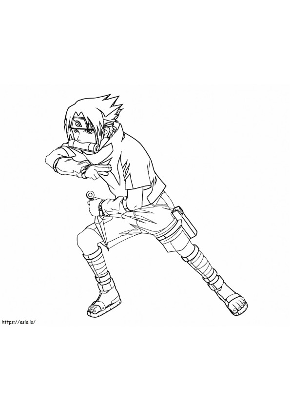 Coloriage Petit combat de Sasuke à imprimer dessin