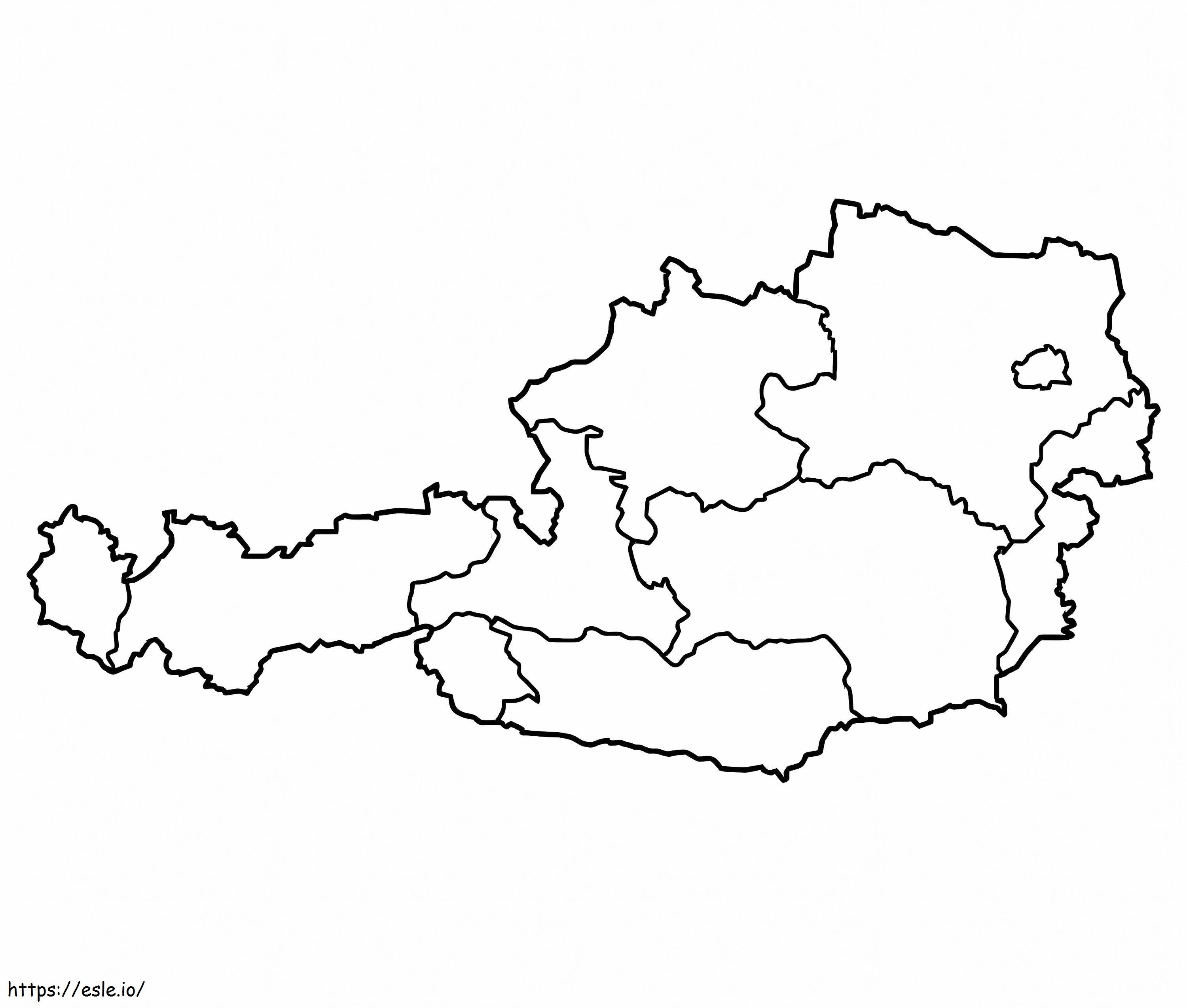 Mapa De Austria para colorear