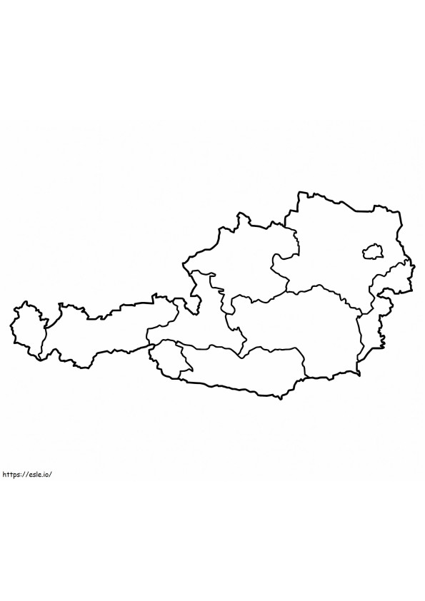 オーストリアの地図 ぬりえ - 塗り絵