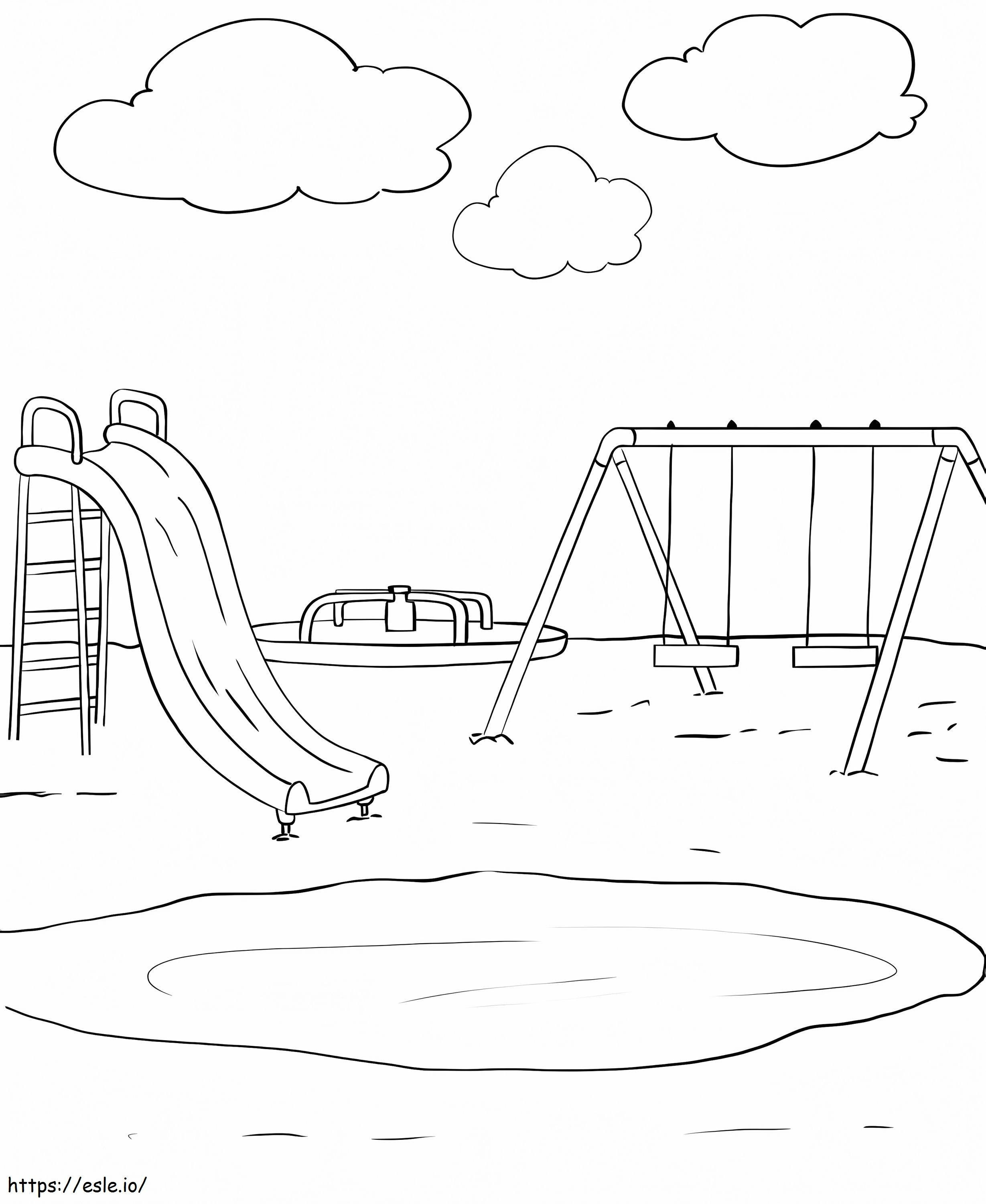 Playground In Park coloring page