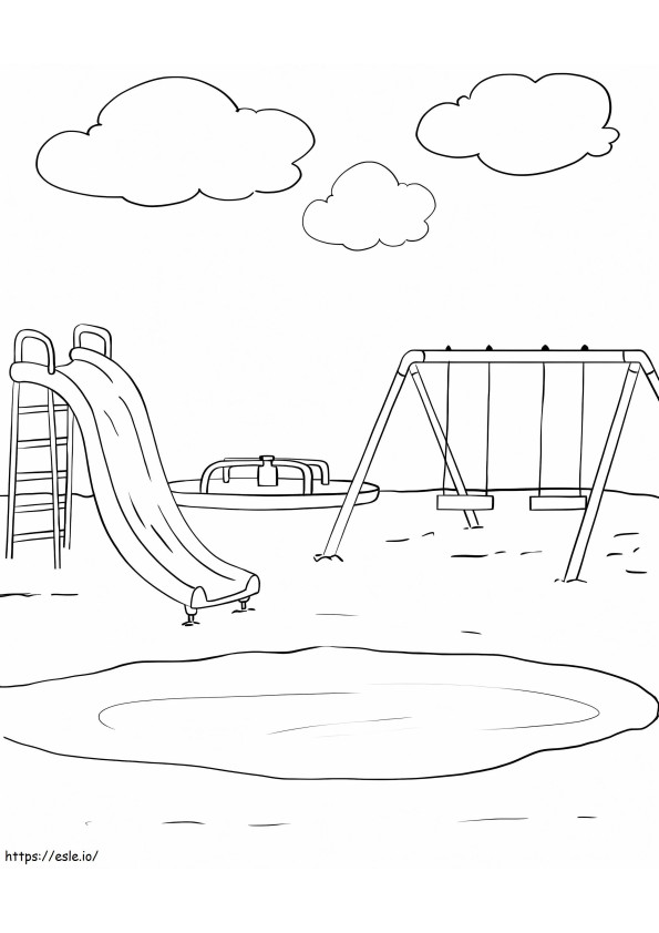 Playground In Park coloring page