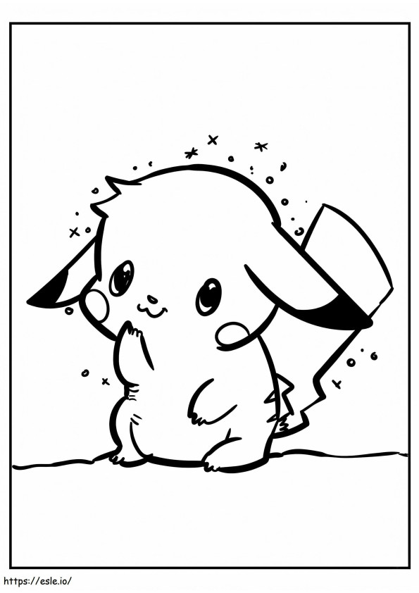 Coloriage Pikachu mignon à imprimer dessin