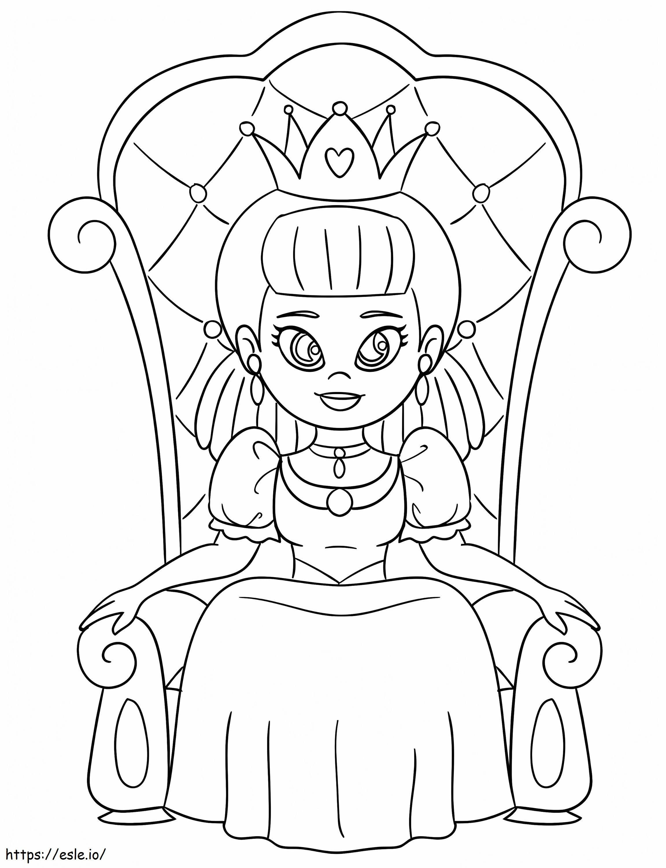 Regina pe tron de colorat